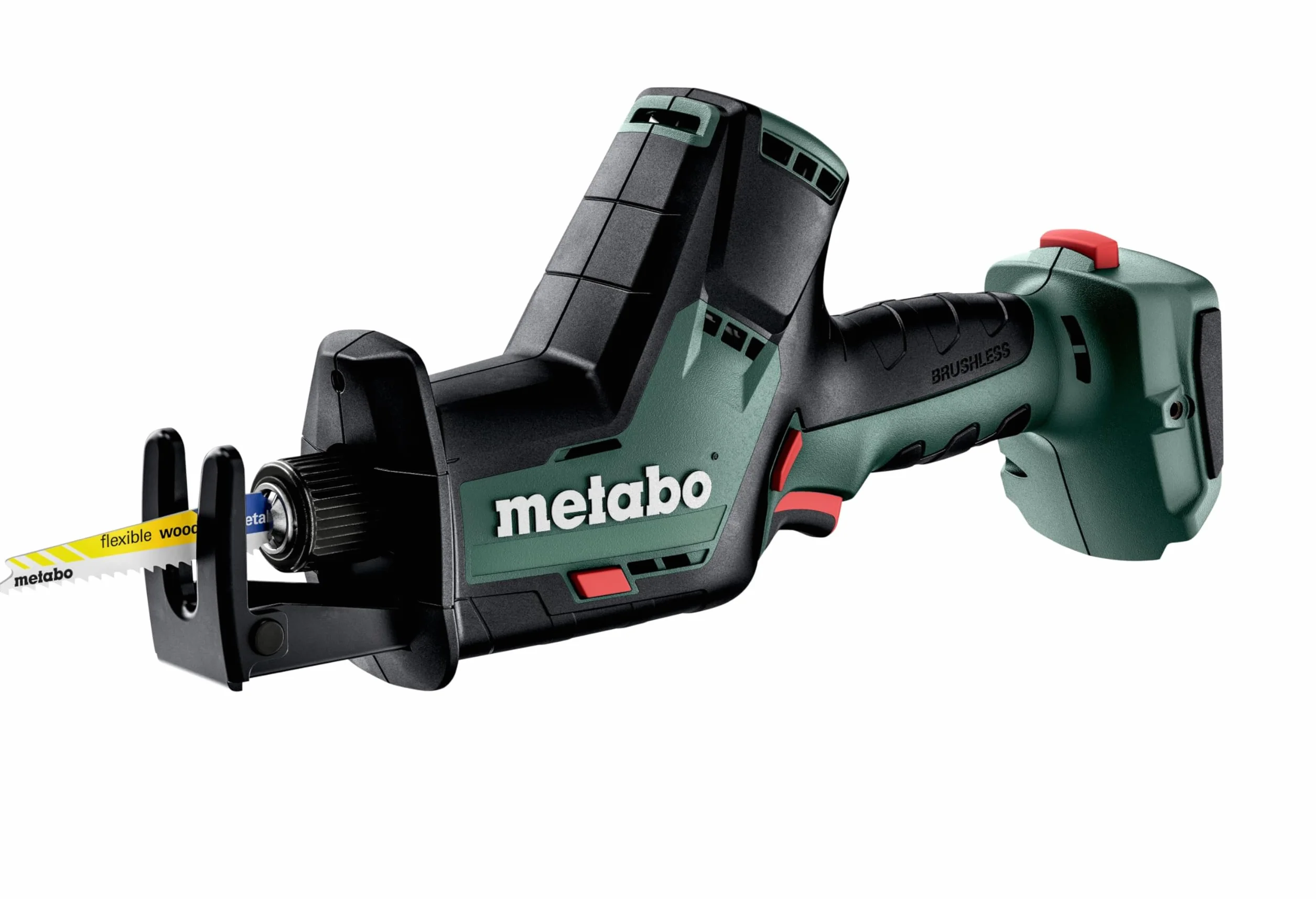 Metabo Akumulatorowa piła szablasta SSE 18 LTX BL Compact (602366840) 18 V; metaBOX 145, napięcie akumulatora: 18 V, prędkość skokowa przy biegu jałowym: 0-3000 /min, skok brzeszczotu: 16 mm