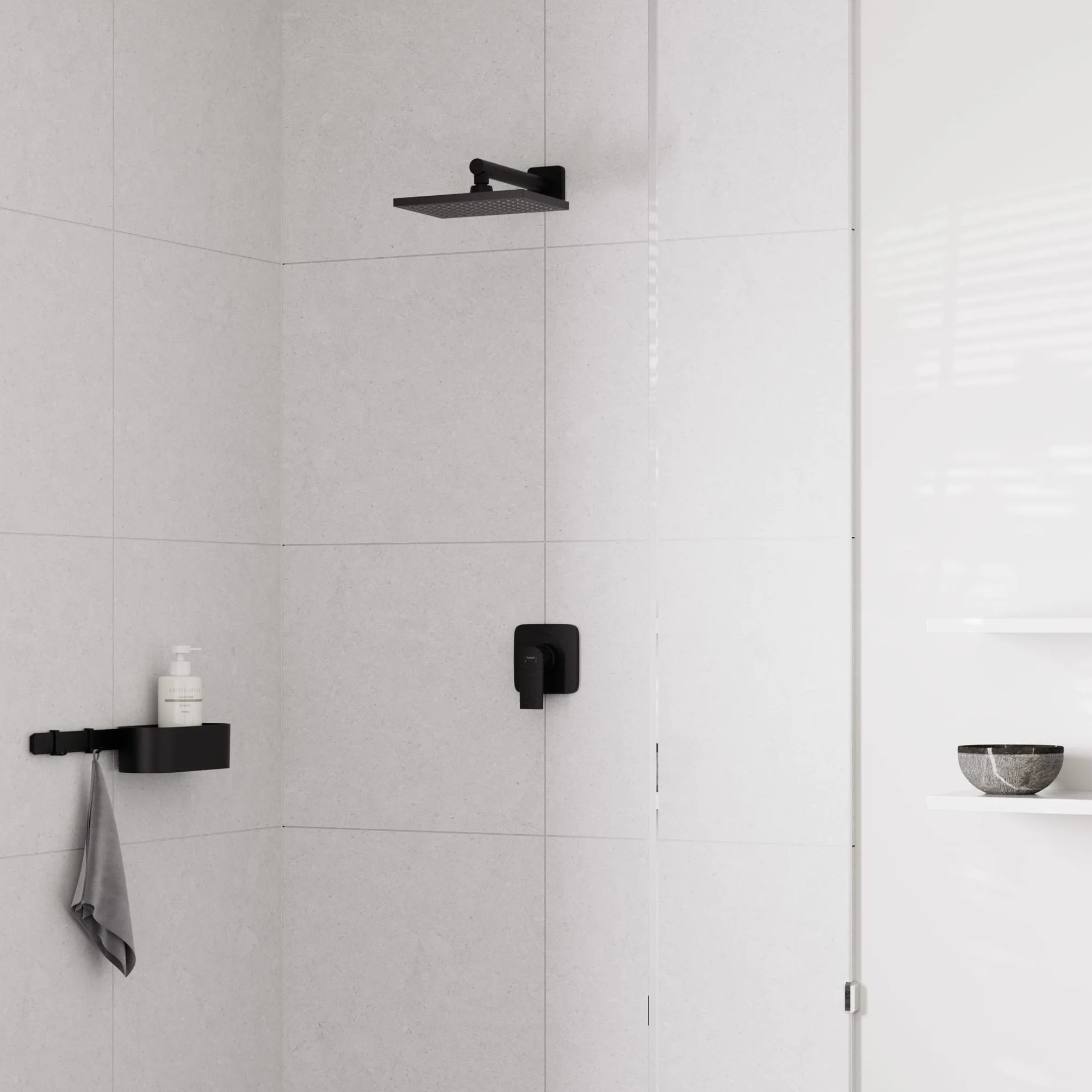 Hansgrohe Vernis Shape Ramię prysznicowe 24 cm, czarny matowy, 26405670