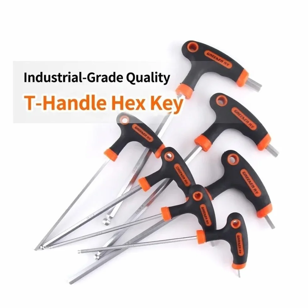 Zestaw kluczy imbusowych z uchwytem T 2-10 mm płaski/głowica kulowa + Torx T10-50 z gumowym uchwytem do naprawy roweru, samochodu i gospodarstwa domowego (płaska kulka 16 szt.)