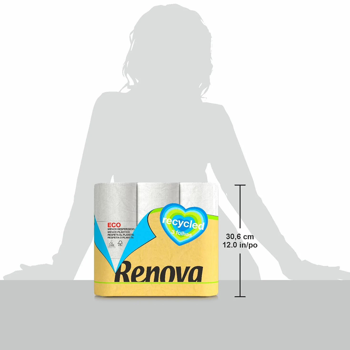Renova Papier toaletowy w 100% z recyklingu i papier opakowanie 9 sztuk 921 g