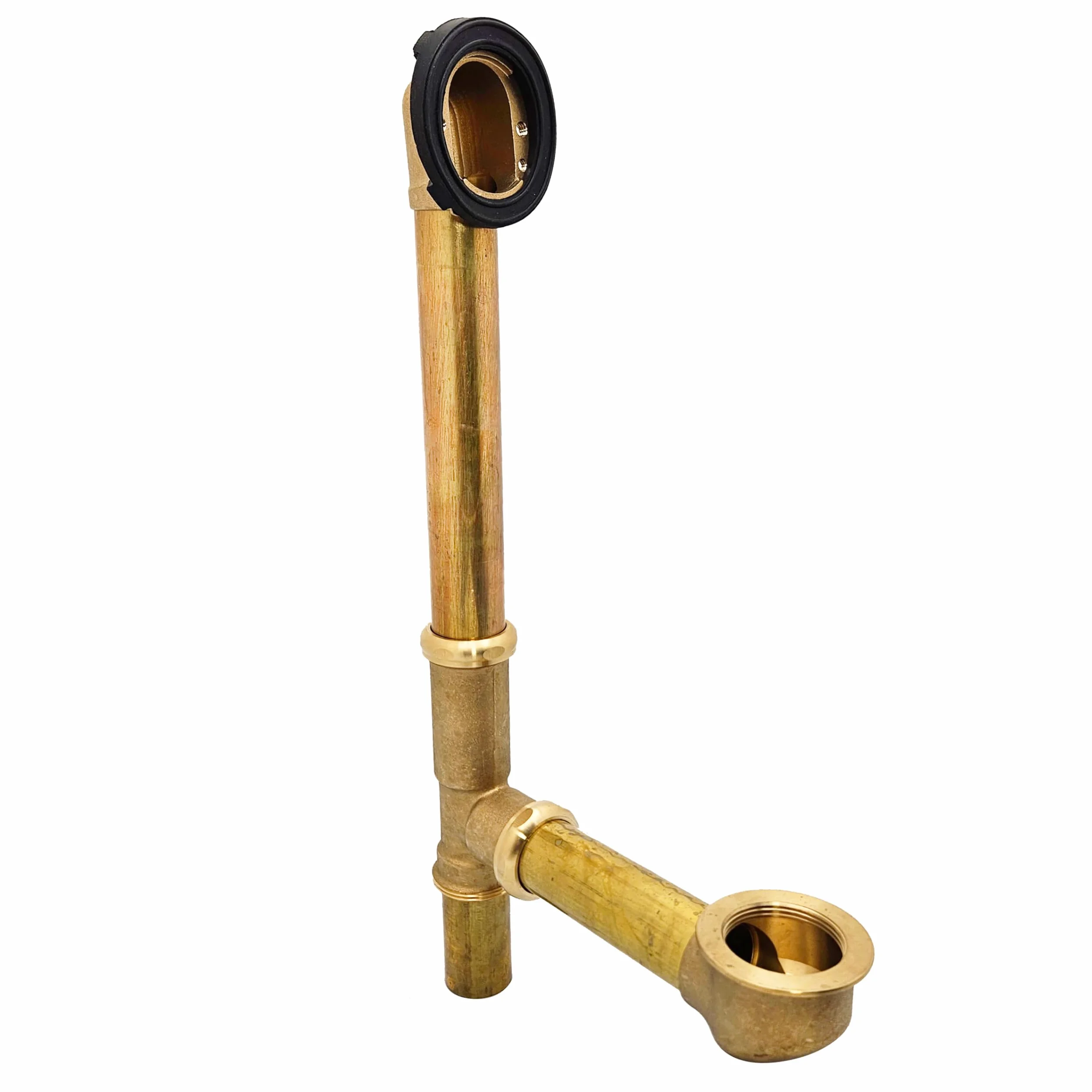 Westbrass 35,5 cm 17 Gauge mosiężny odpływ odpływowy i przelewowy z 2-otworową płytką czołową, satynowy nikiel, D325-07