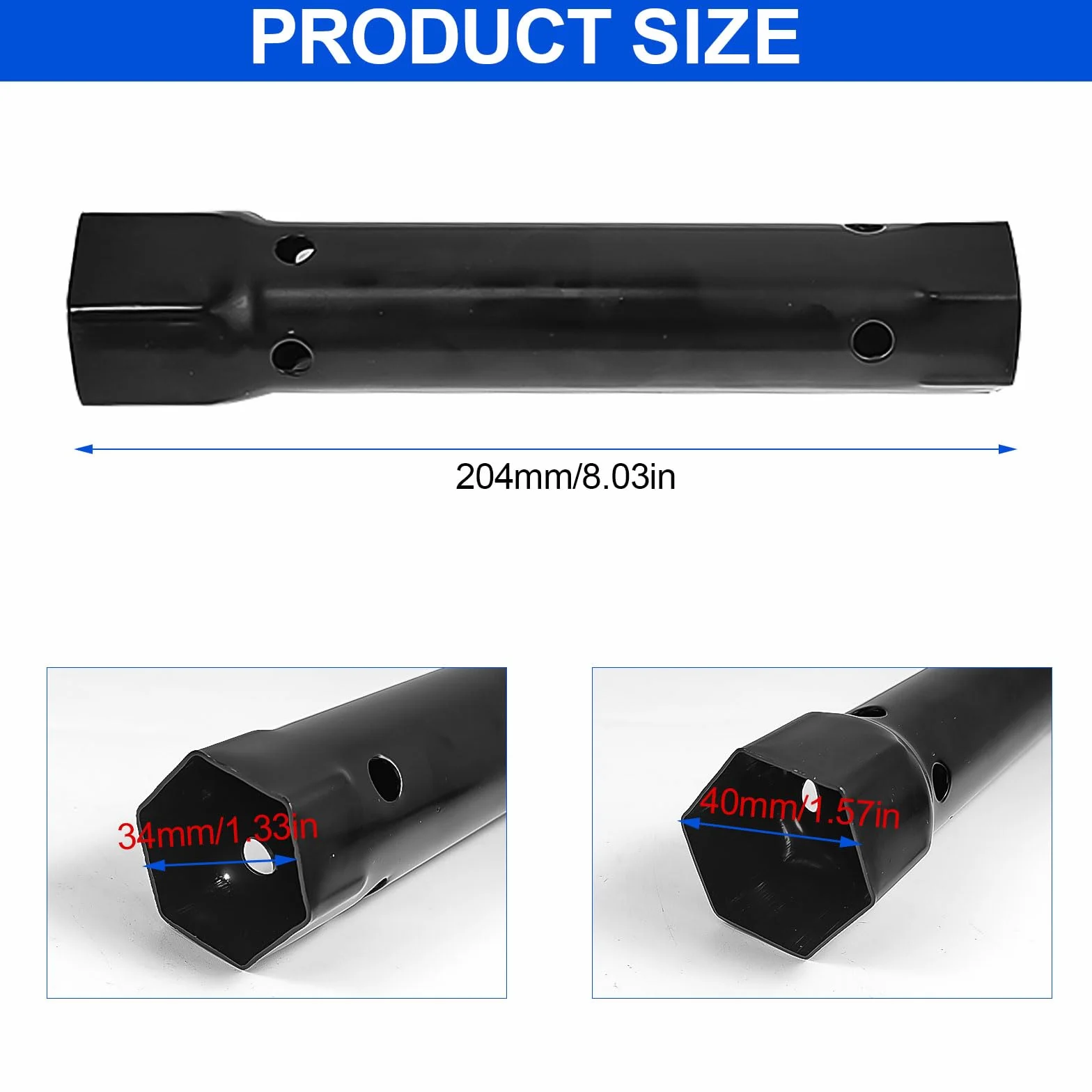 Klucze rurowe 204 mm, nasadowy M34-40, stal węglowa, do zlewu, kranu pod zlew, nakrętek kranowych, kranów