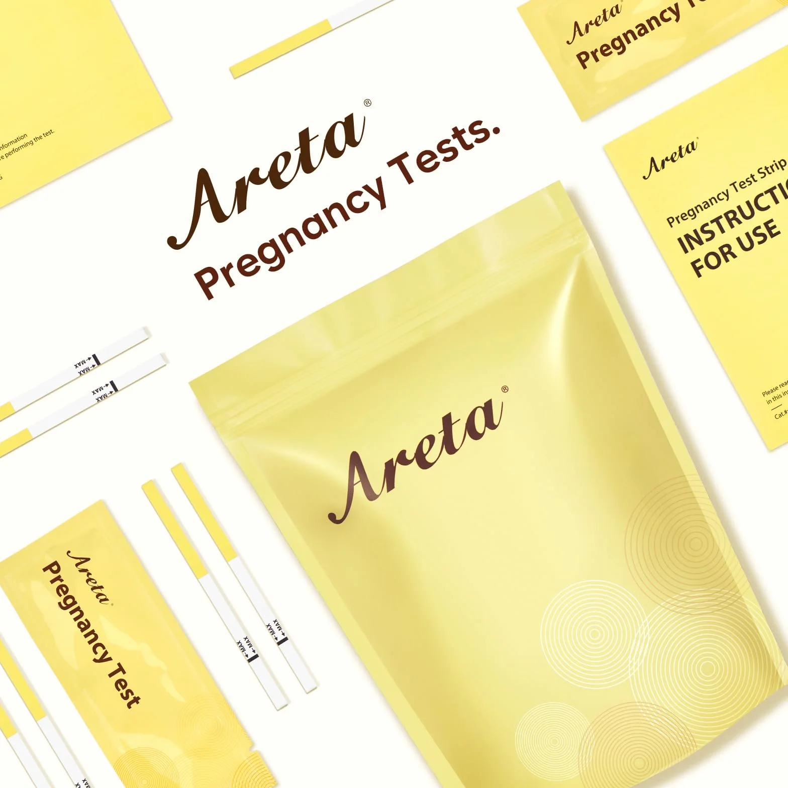 Areta 50 x test na wczesną ciążę: bardzo czuły test ciążowy 10 mIU/ml - Bardzo dokładny test ciążowy do wykrywania wczesnej ciąży, test 50 HCG