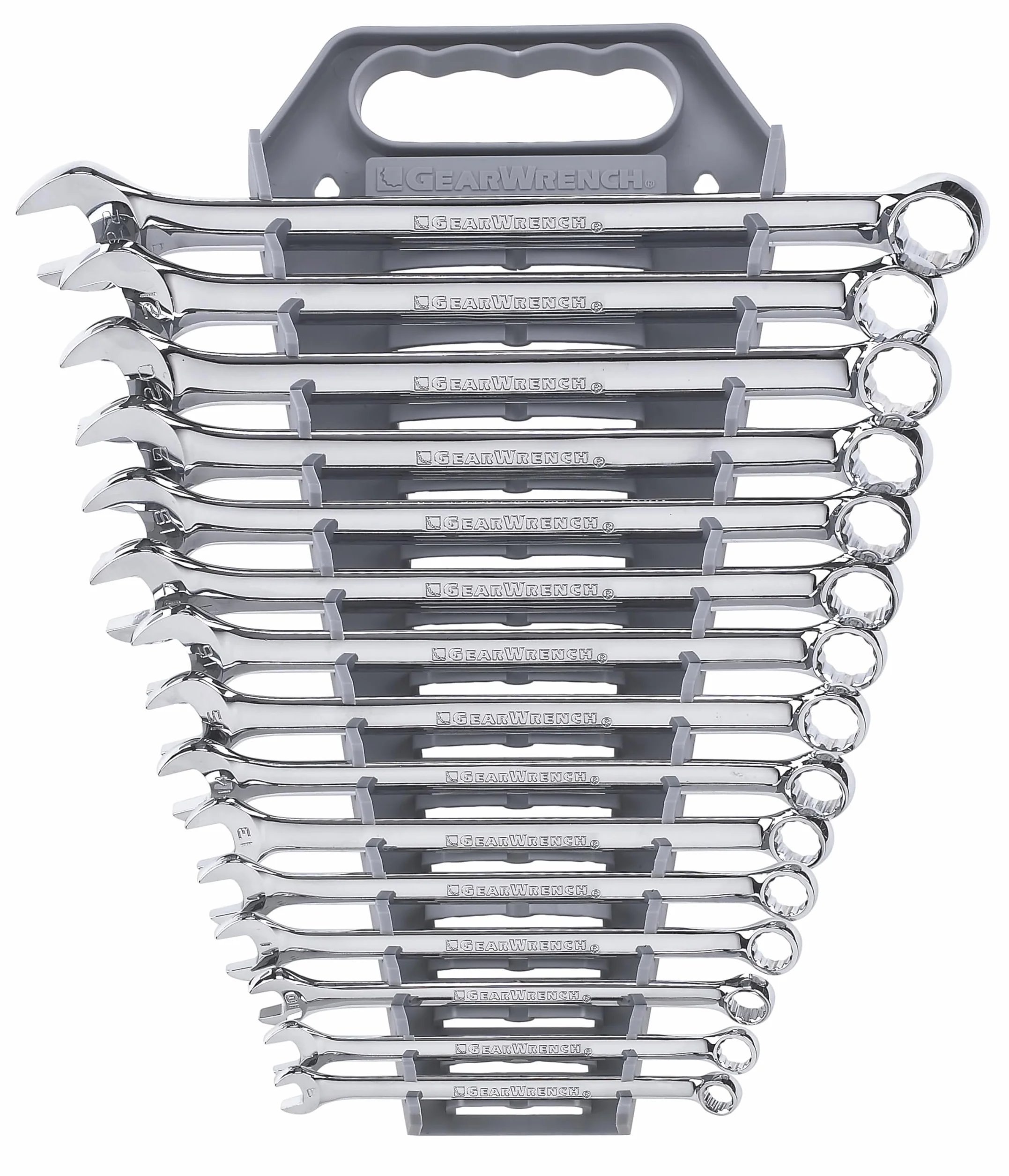 GEARWRENCH 15 szt. 12-punktowe, Zestaw kluczy płasko-oczkowych, długi wzór, metryczny - 81902