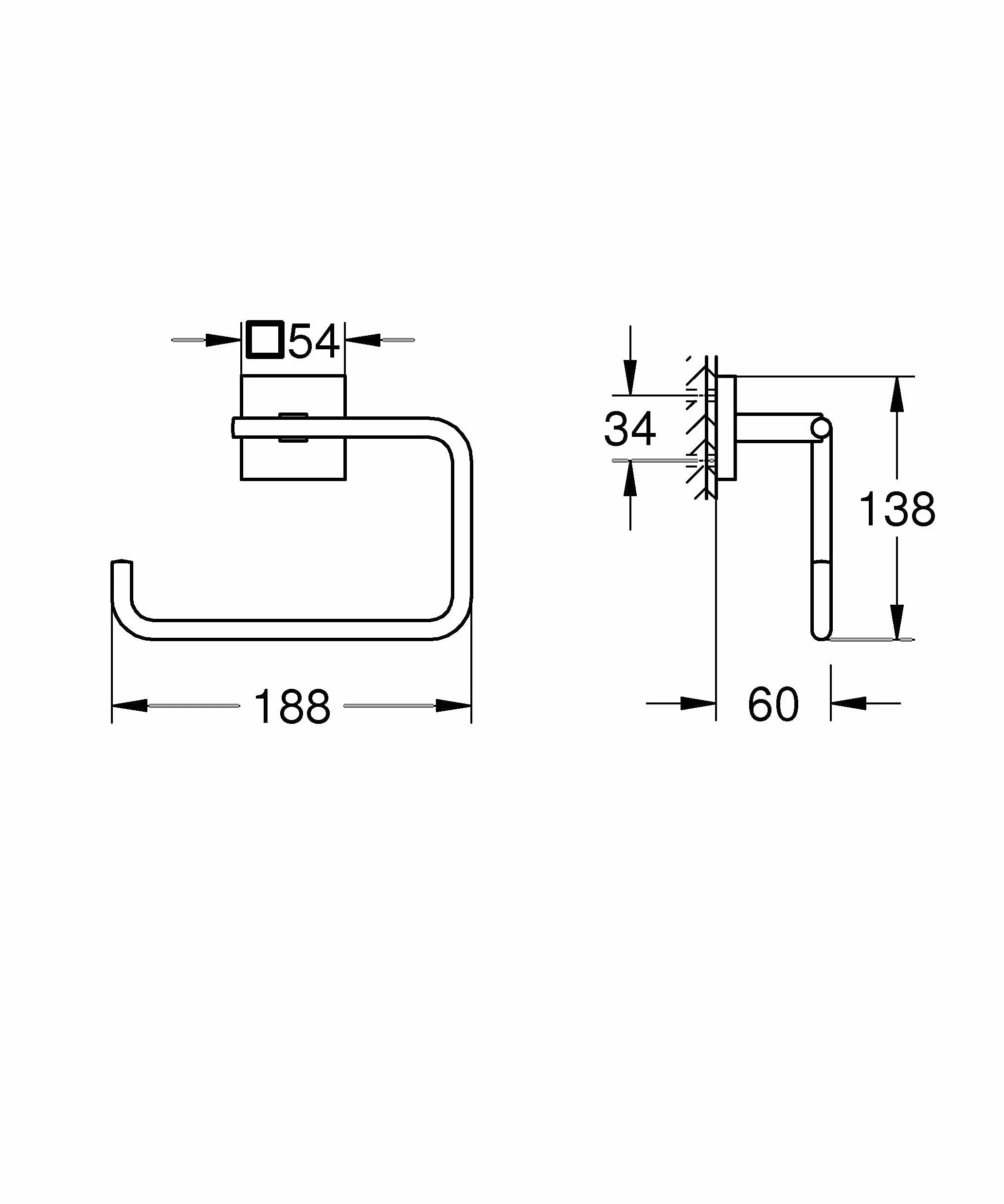 GROHE Start Cube Quickfix- Wieszak na ręczniki, Czarny Matowy 409752430