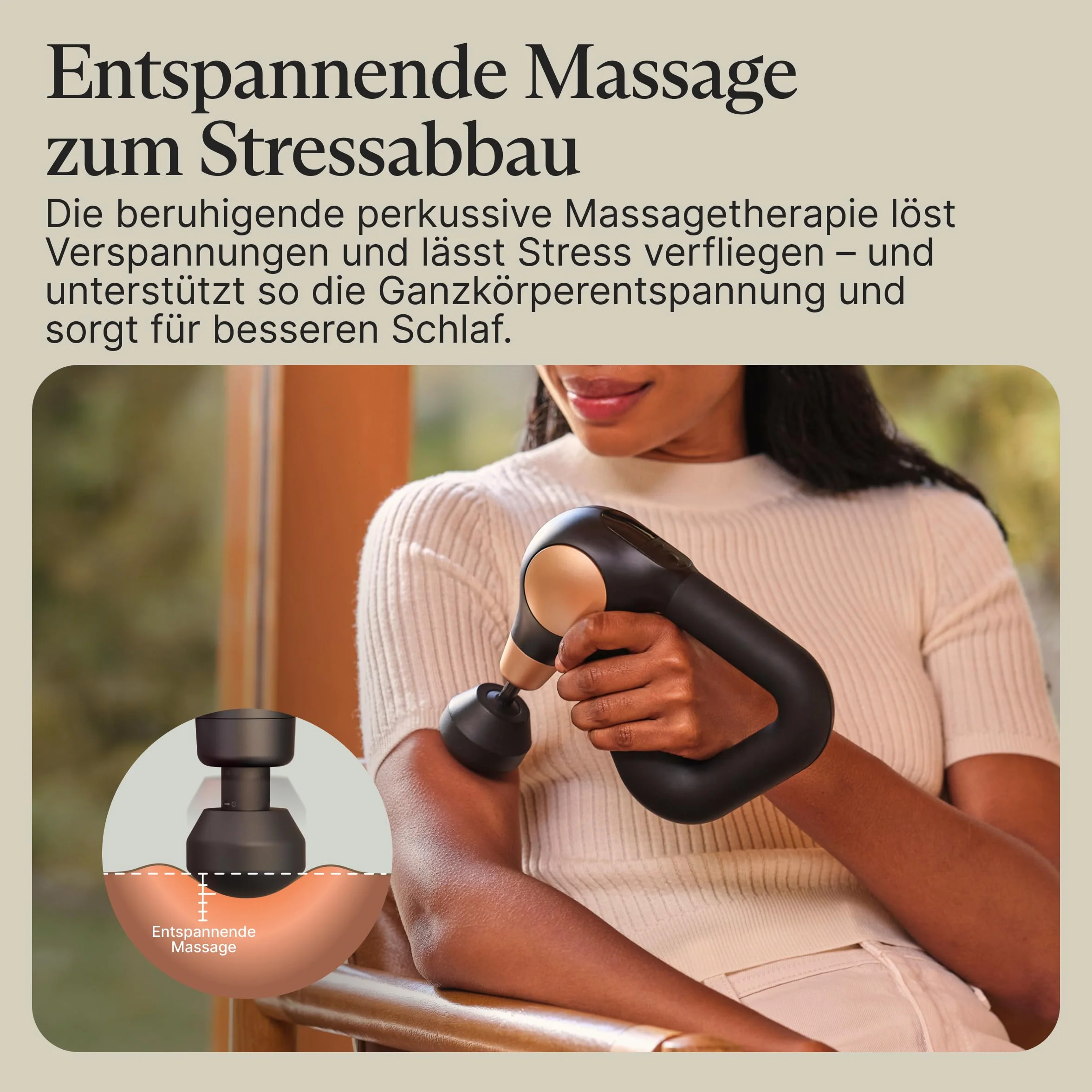 Therabody Theragun Sense pistolet do masażu (2. generacji) – relaksujący pistolet do masażu z wbudowanymi procedurami prowadzonymi dla łatwego łagodzenia stresu, napięcia i snu