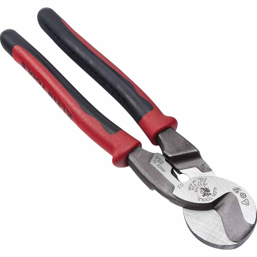 Klein Tools J63225N Journeyman Przecinak do kabli o wysokiej dźwigni i ściągacz do aluminium, miękkiej miedzi i kabli komunikacyjnych