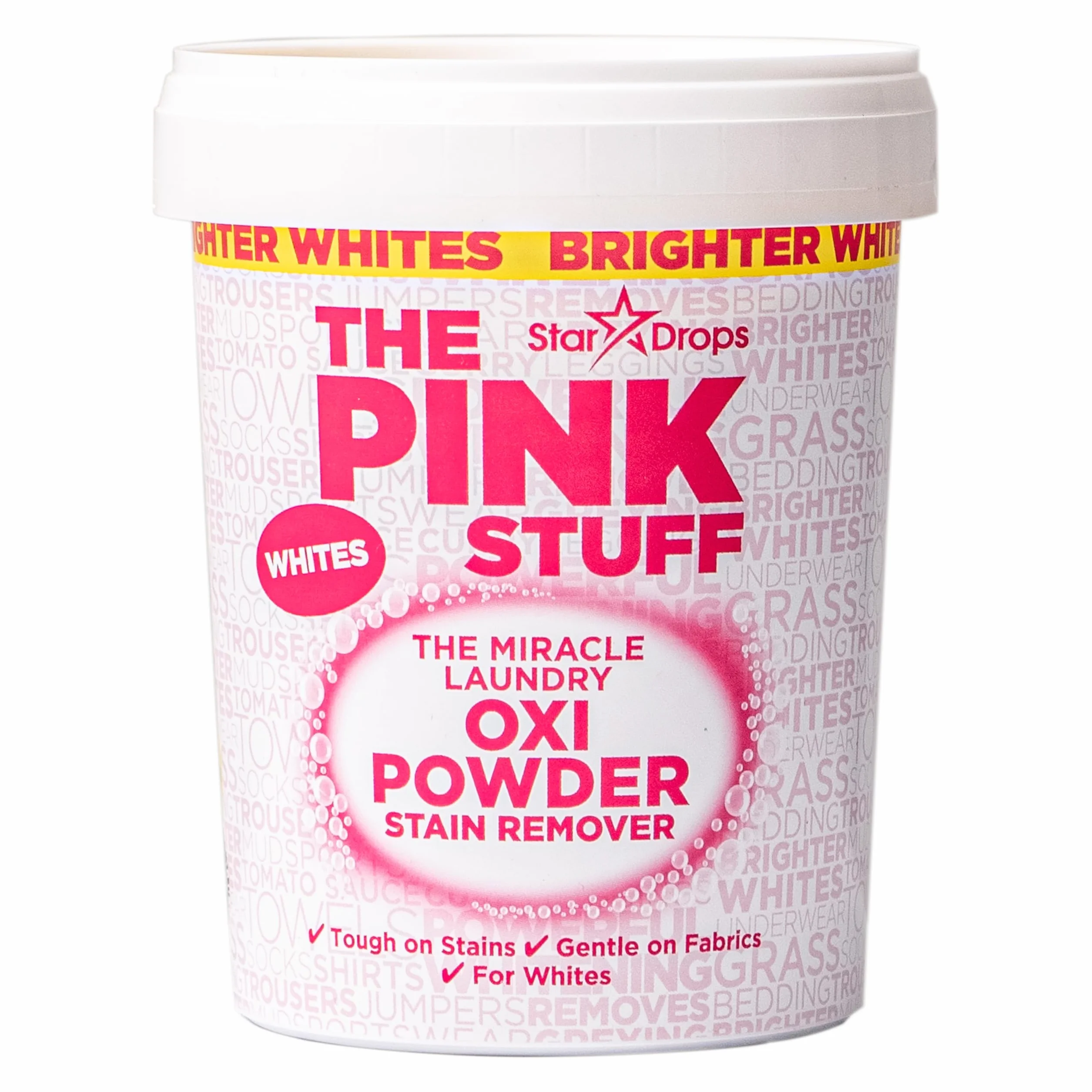 Stardrops The Pink Stuff Miracle Laundry Oxi proszek do usuwania plam, białe, 1 kg