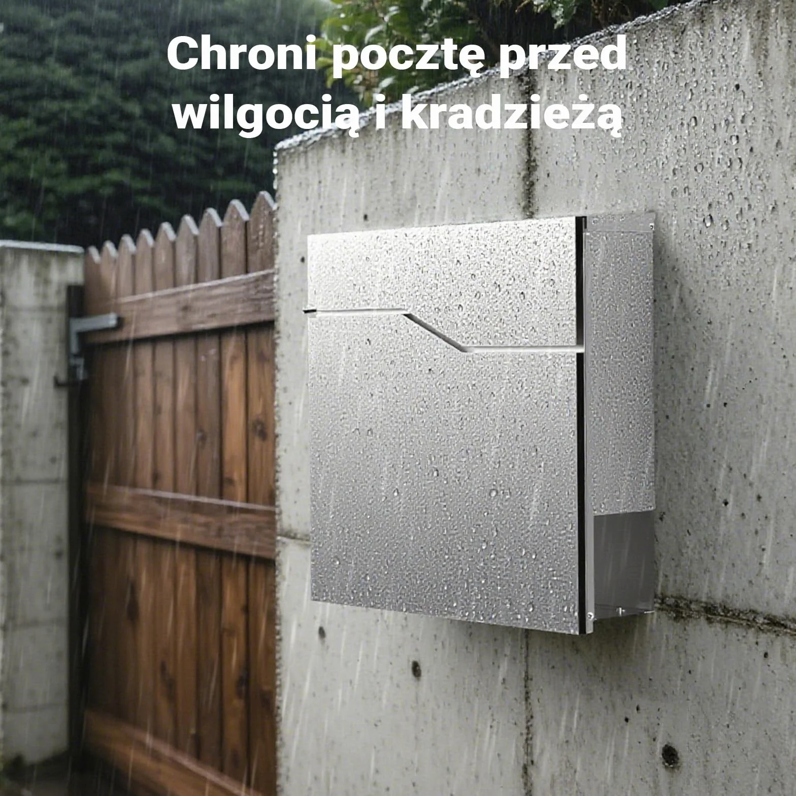 Wiltec Skrzynka na listy stal nierdzewna V19 z ukrytym zamkiem, nowoczesna skrzynka pocztowa do montażu na ścianie i stojaku, miejsce na gazety