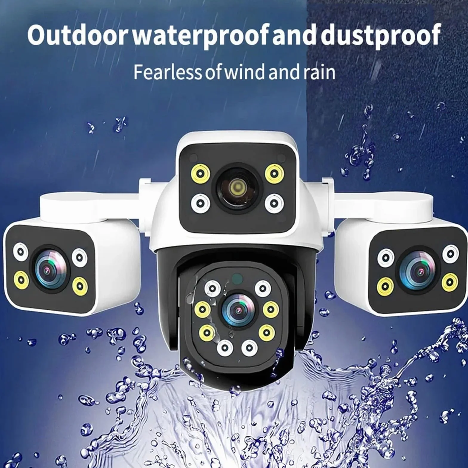 Kamera IP WiFi 6 MP, 3 obiektywy, 3 ekrany, 10-krotny zoom, detekcja AI, automatyczne śledzenie, bezprzewodowa zewnętrzna kamera do monitoringu CCTV | Camera Add 32G SD