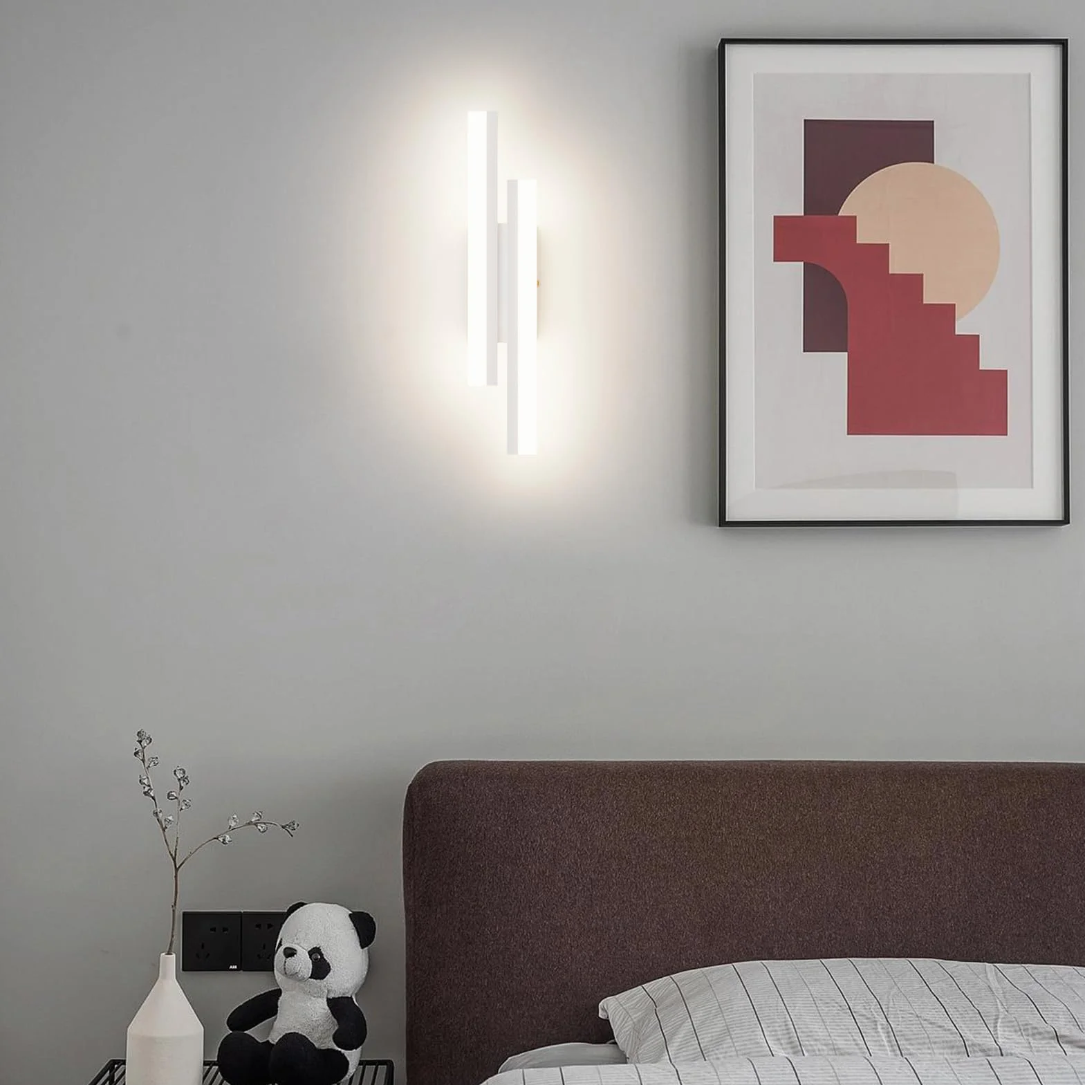 Klighten Lampa ścienna LED do wnętrz, 40 cm, 12 W, 850 lumenów, nowoczesna lampa, aluminium, żelazo + akryl, do sypialni, salonu, korytarza, klatki schodowej, 110-240 V, biała