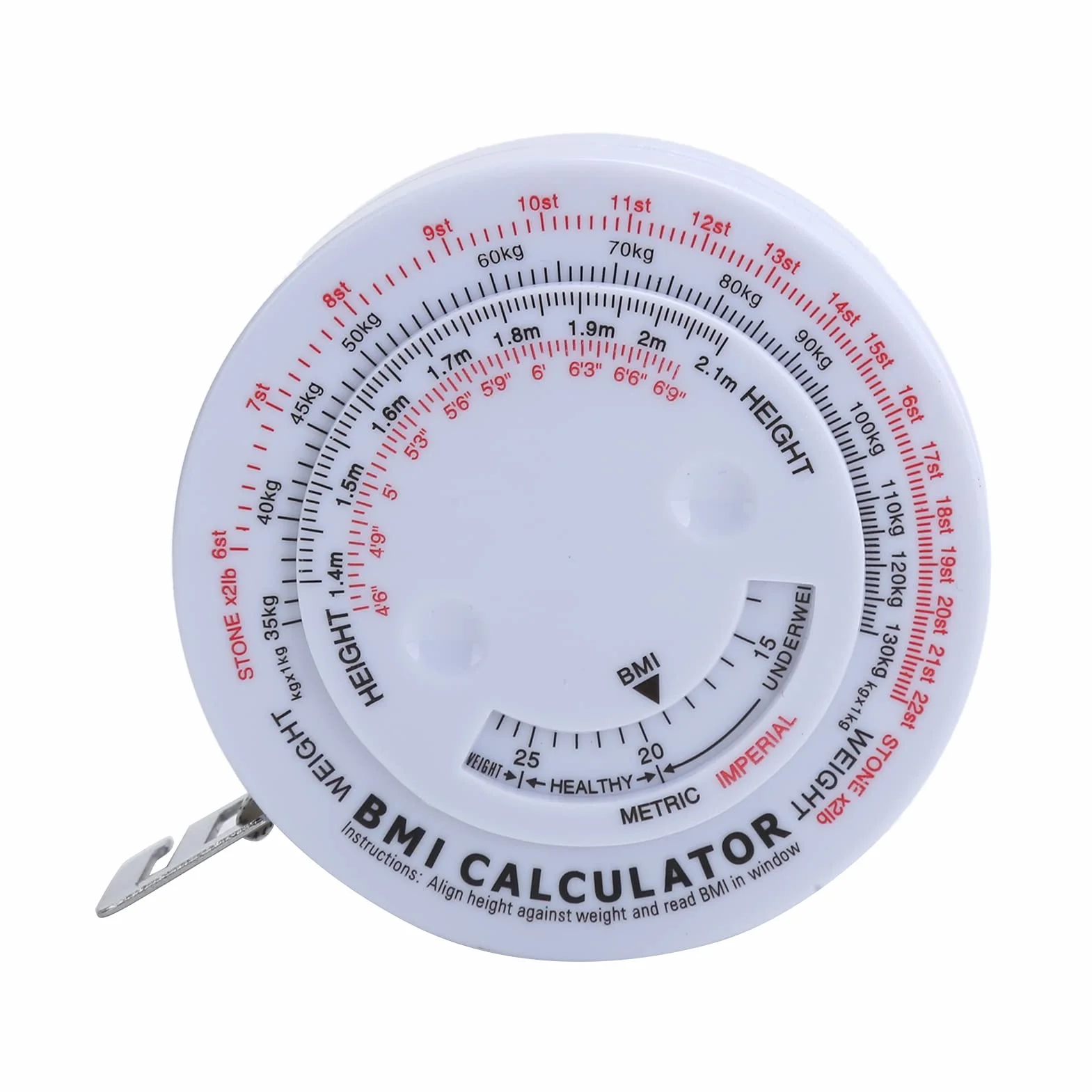 Inteligentna Taśma Miernicza do Pomiaru BMI 150 cm Suwmiarka do Tkanki Tłuszczowej