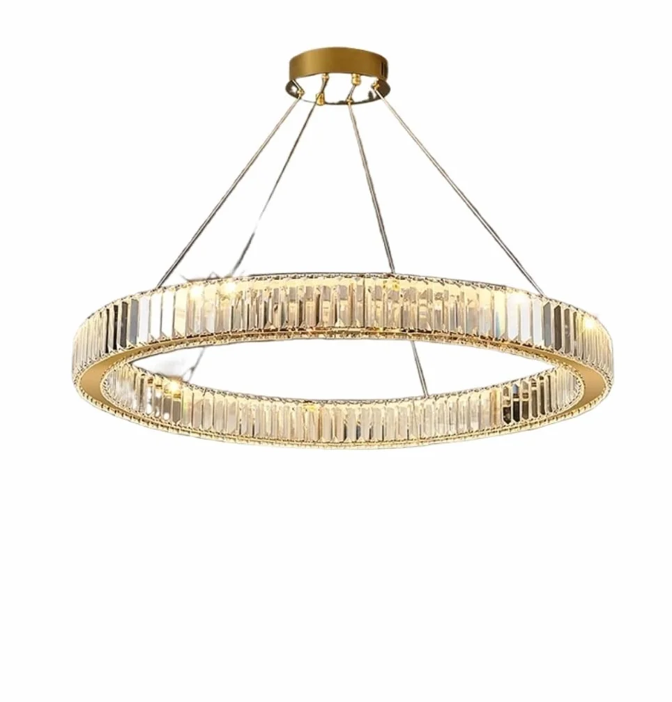 Lampa Wisząca, Restauracji, Okrągła Lampa Wisząca Kryształowy Żyrandol Nowoczesne Żyrandole Wiszące Do Salonu Sypialnia Wewnętrzne(80cm)