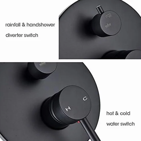 Matowa Czarna Bateria Natryskowa Conceabrass Bateria Natryskowa Jednouchwytowa Bateria Natryskowa Do Łazienki Z Ciepła Zimną Wodązestaw Natryskowyzestaw Natryskowy,10 Inch Shower Set