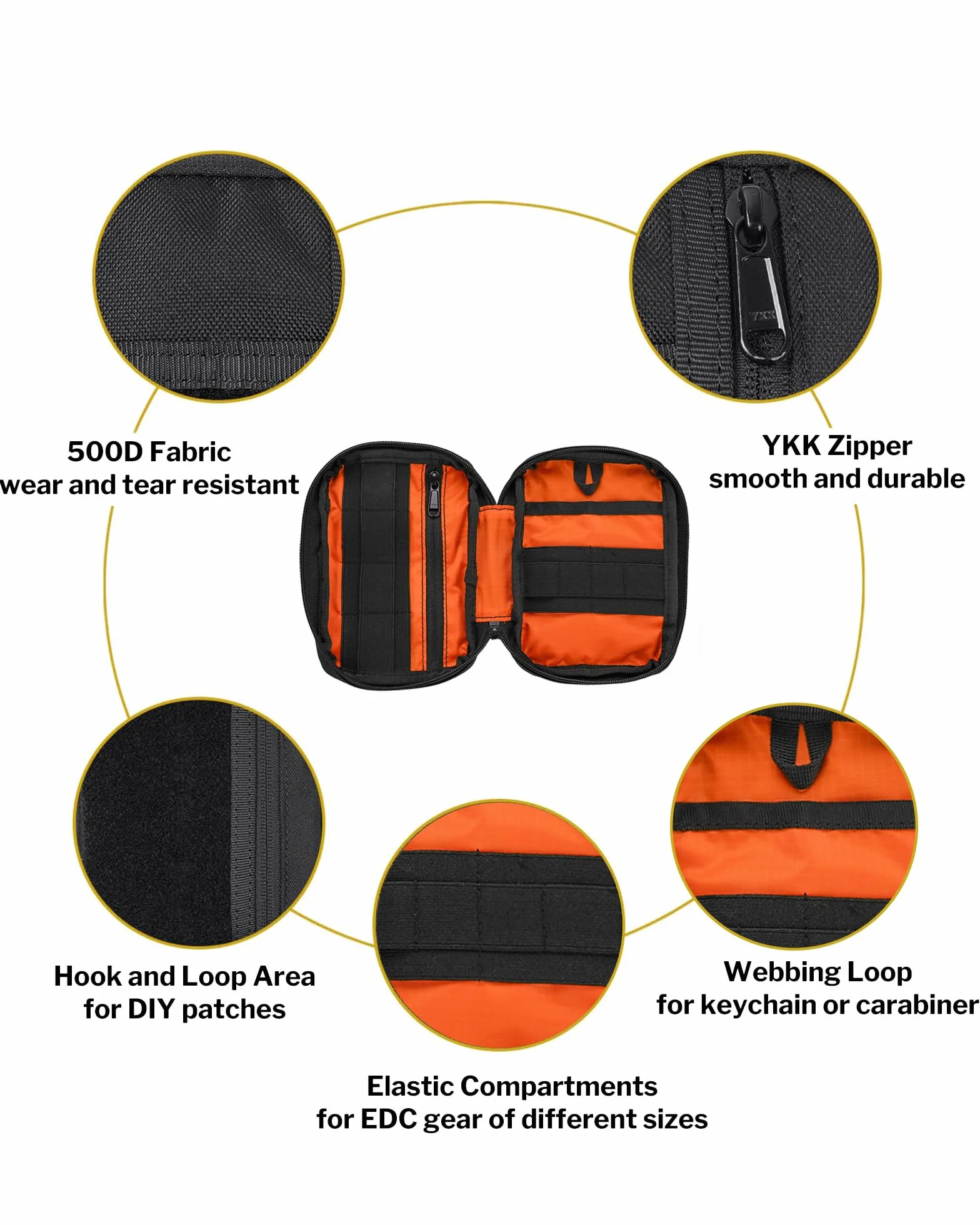 VIPERADE VE30 Woreczki Molle Mała torba EDC Kompaktowa torba na pasek dla mężczyzn Torba EDC z rzepem Regulowany plecak Molle czarny