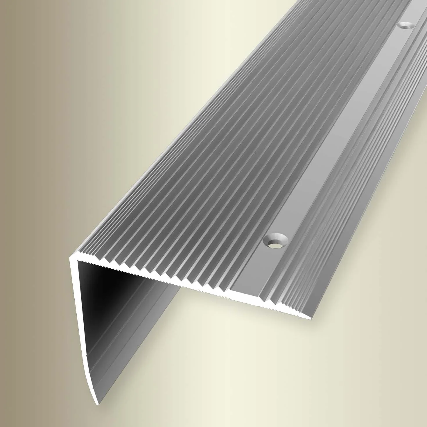 Profil schodowy anodowany rowkowany 55 x 70 x 1000 mm srebrny