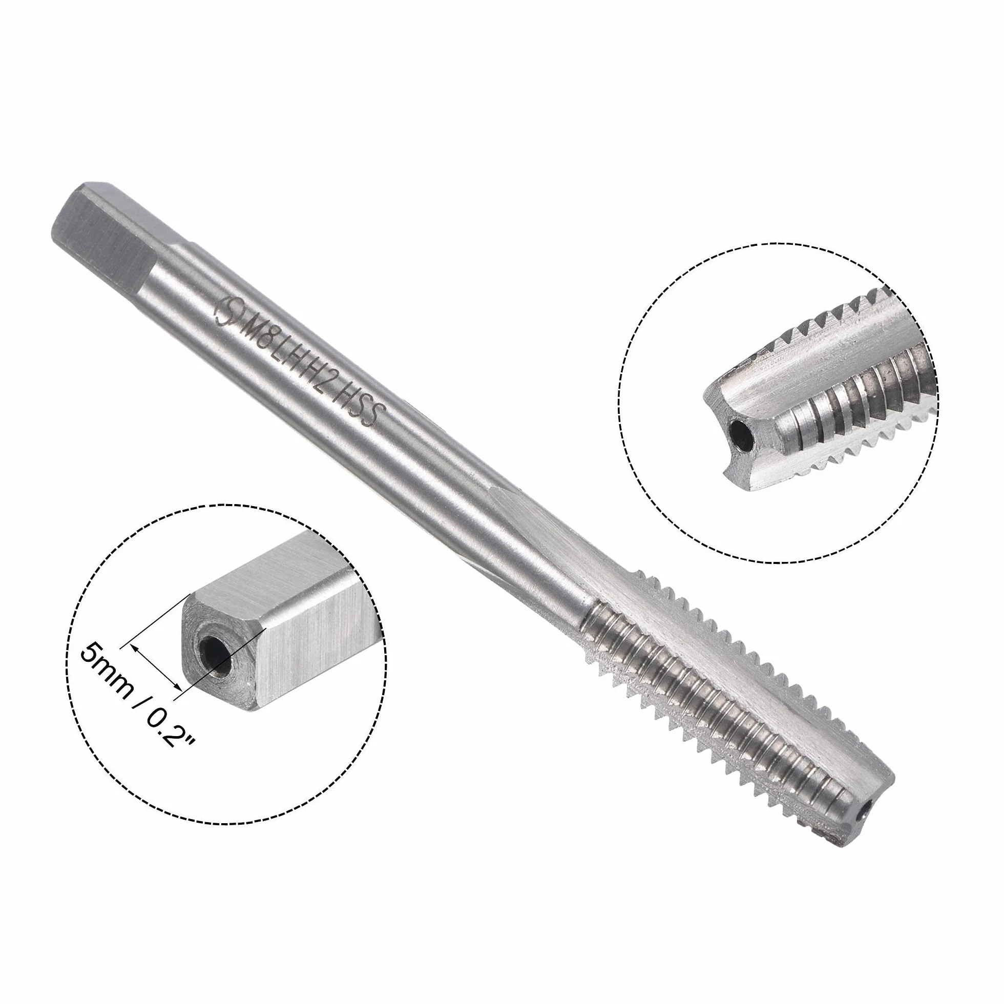 Zestaw gwintowników i narzynek metrycznych lewoskrętnych M8 x 1,25 mm, gwintownik maszynowy z okrągłą narzynką, zestaw gwintowników i narzynek do naprawy gwintów nakrętek i śrub