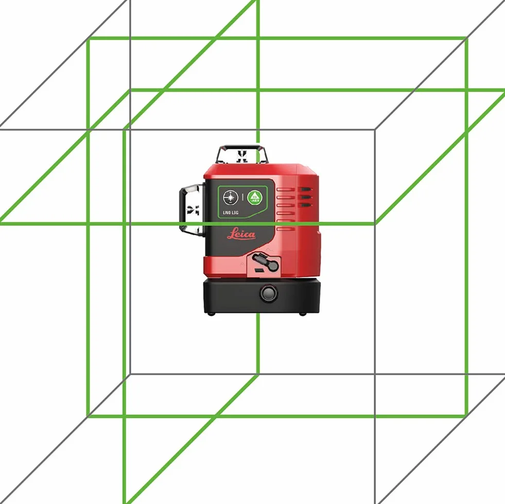 Leica Lino L6Gs – 3 x 360 stopni laser liniowy z akumulatorem litowo-jonowym i ładowarką w torbie (zielony laser, obszar roboczy: 35 m)