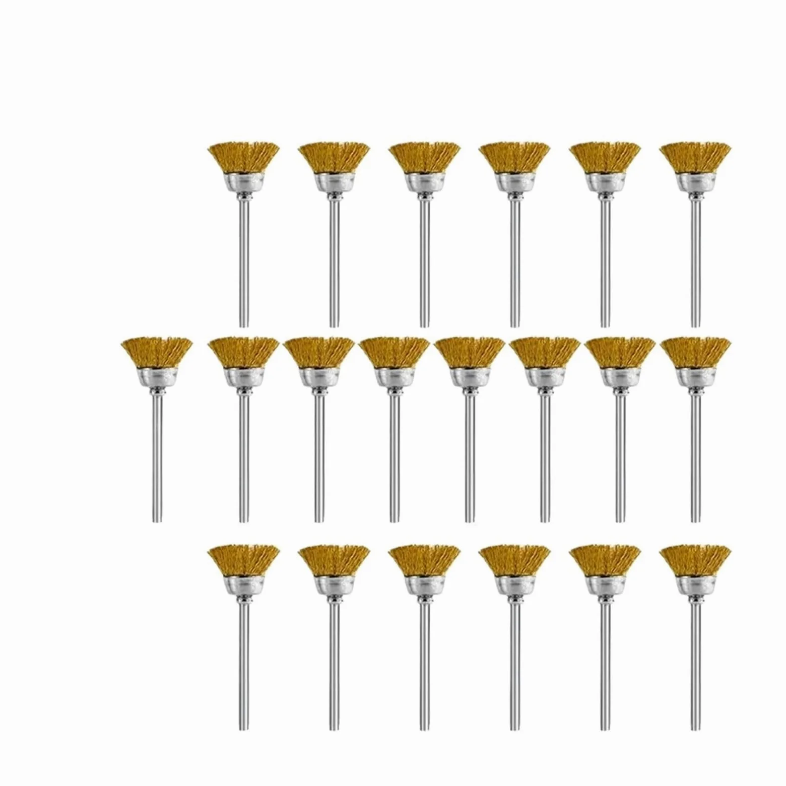 Wiertła z drucianymi szczotkami, Szczotka tarczowa do polerowania Narzędzie szlifowania Drut mosiężny Trzpień 3 mm metalu 10 lub 20 sztuk(20pcs Set)