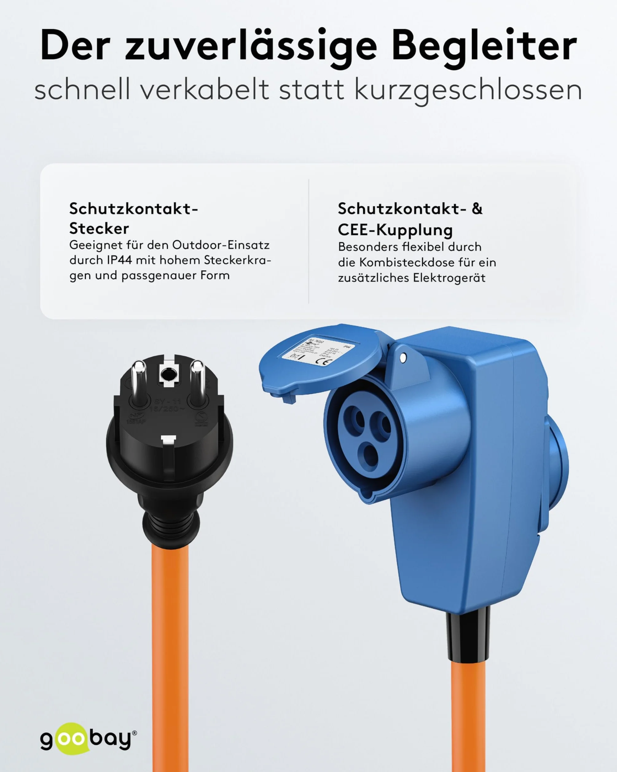 goobay Kabel adaptera CEE do przyczepy kempingowej 1,5 m