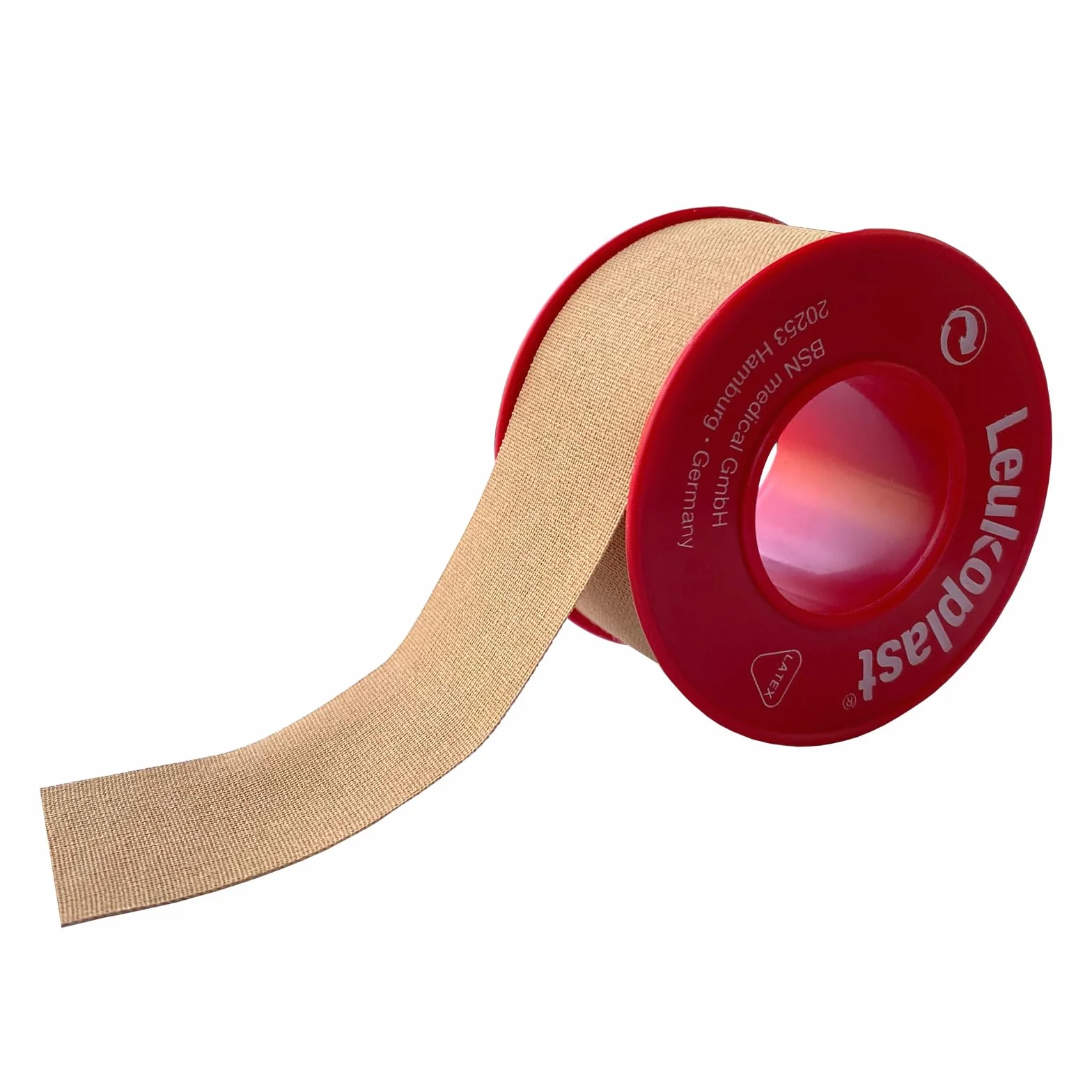 Leukoplast Taśma 2,5 cm x 5 m Rolka Plastrów Mocujących z Pierścieniem Ochronnym