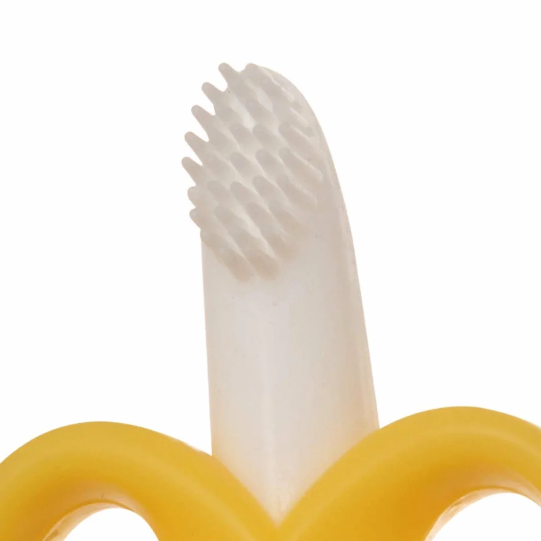 Bananowa szczoteczka do zębów dla niemowląt i pierścień do ząbkowania w jednym - szczoteczka do treningu zębów