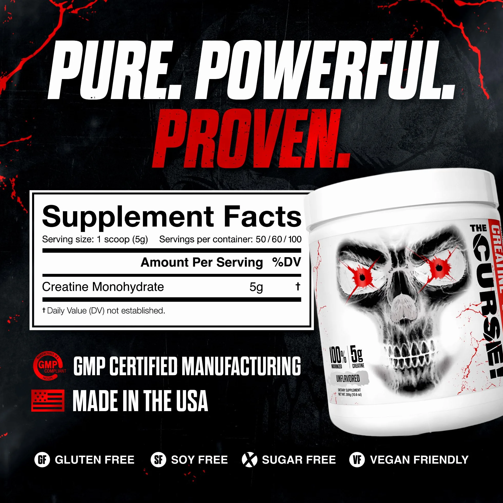 JNX Sports The Curse! Creatine (500g) Unflavoured - Kreatyna - Monohydrat kreatyny