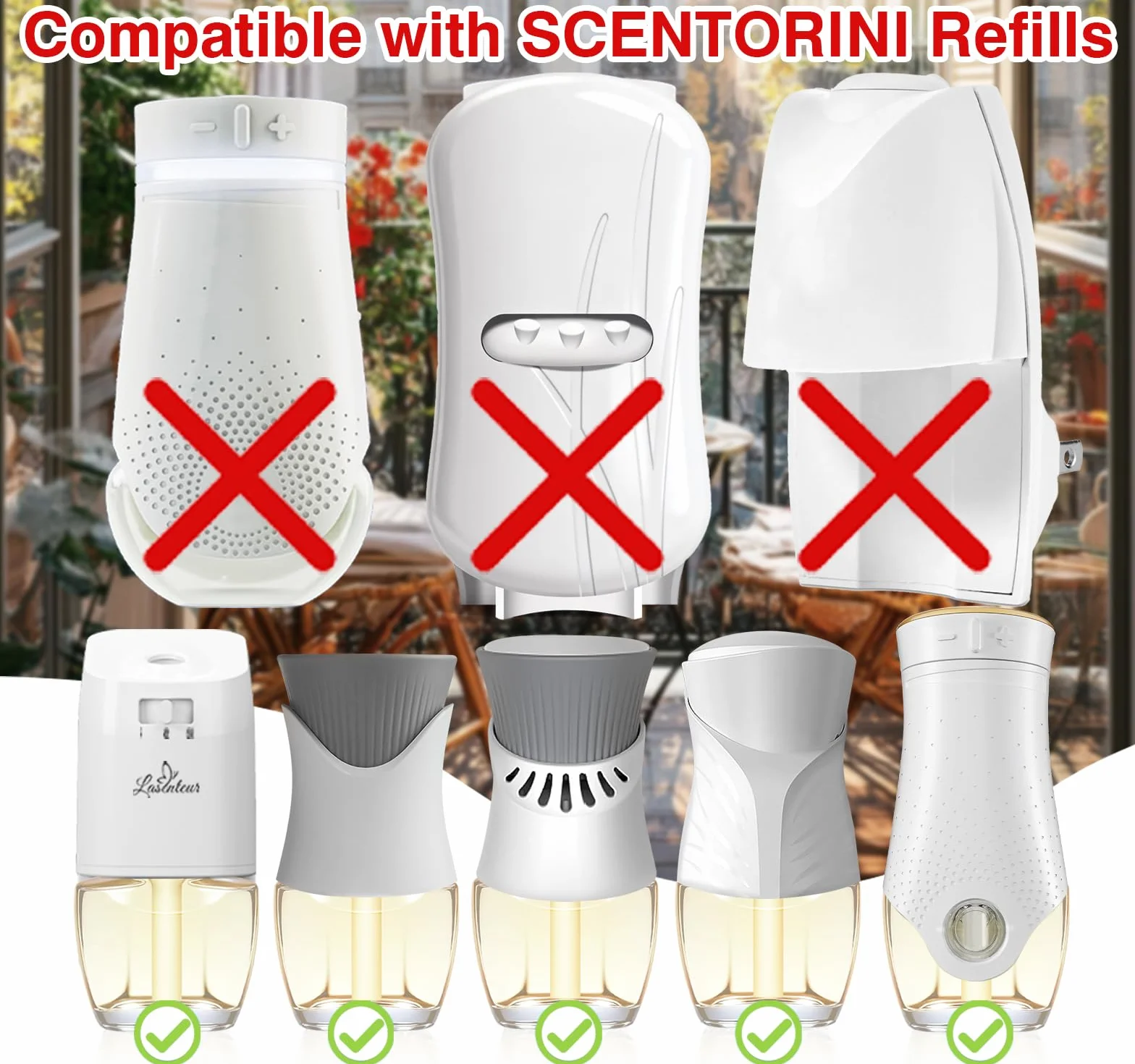 SCENTORINI Citronella wkład z olejkiem zapachowym, kompatybilny z wtyczkami zapachowymi Air Wick i Gladee, 6 x 19 ml, trawa cytrynowa, odświeżacz powietrza