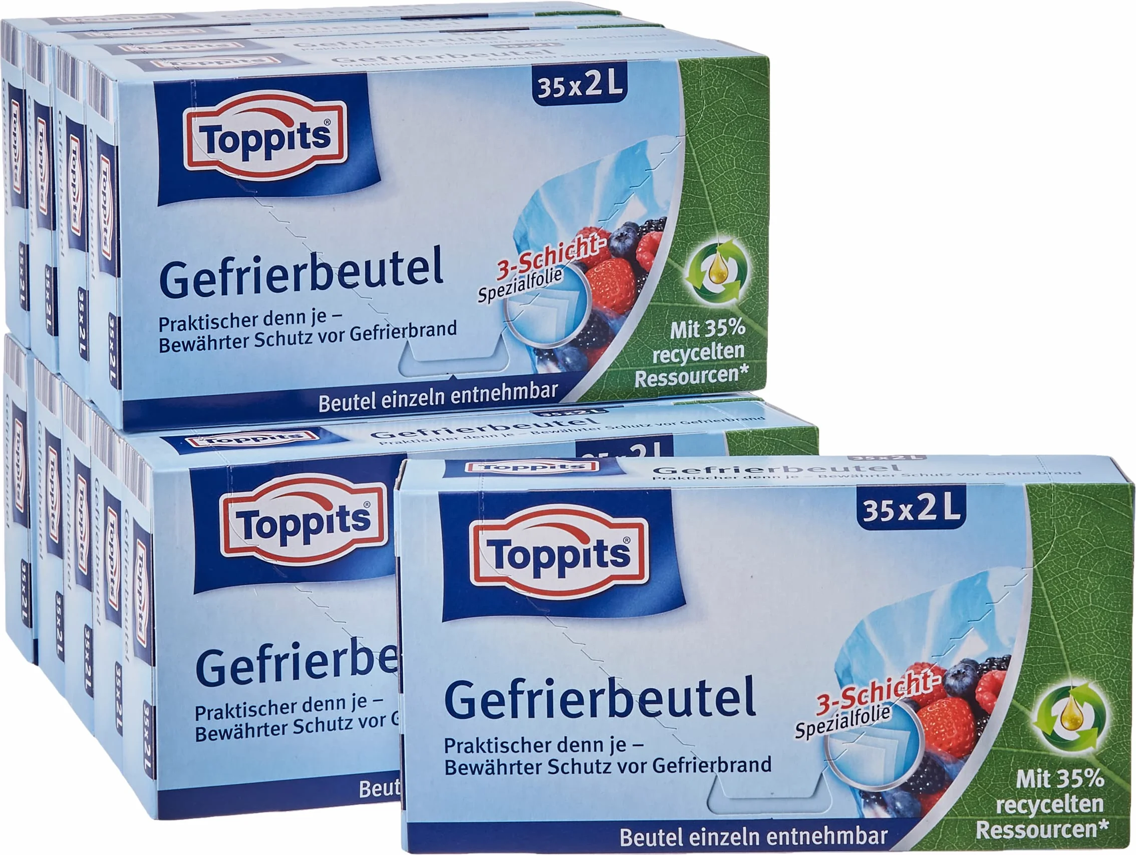 Toppits worki do zamrażania, 2 litry, przezroczyste, 35 sztuk