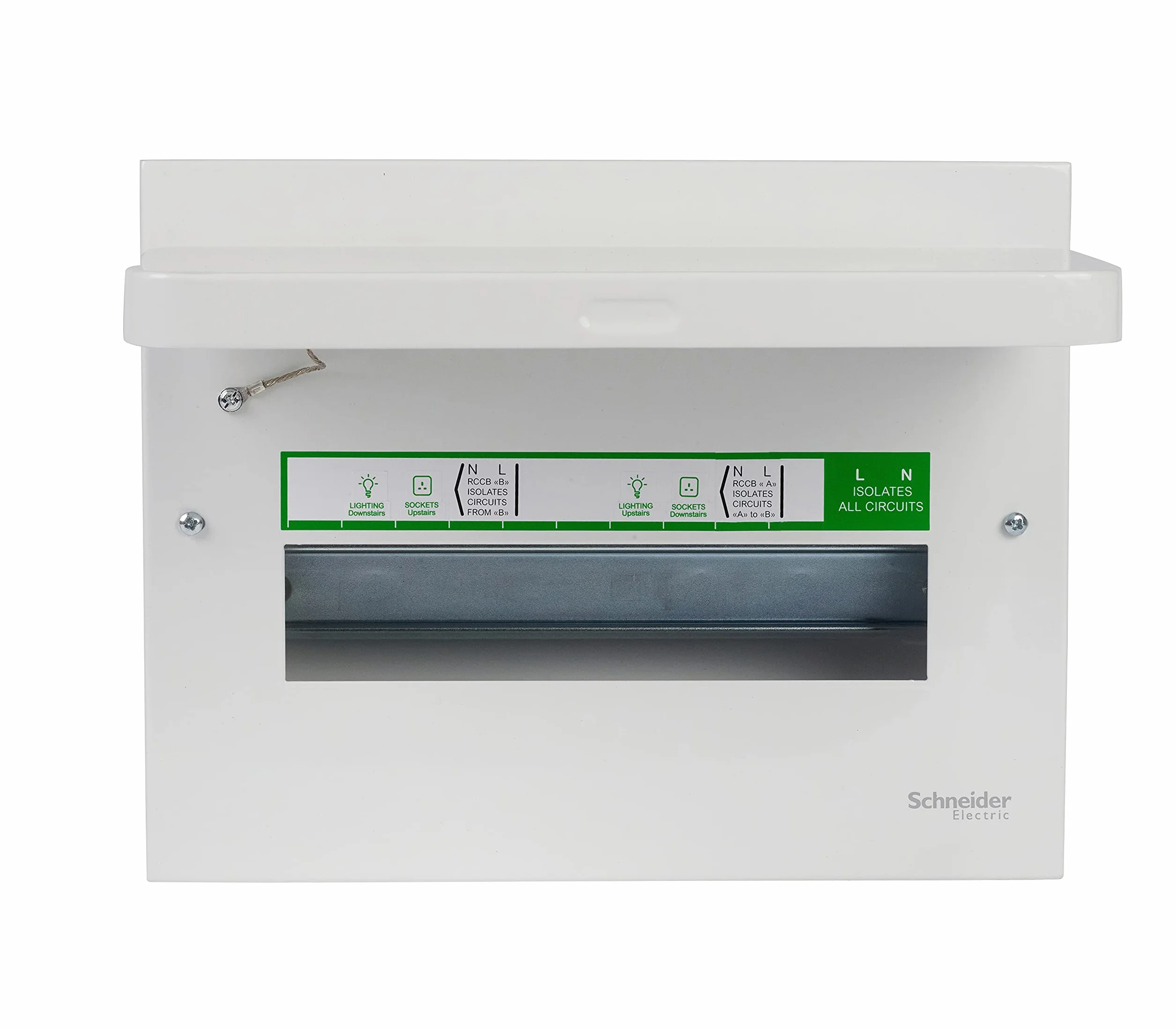 Schneider Electric Easy9, kompaktowy, 10-drożny metalowy pojemnik, pusta jednostka konsumpcyjna, EZ9E10MCCU, biały