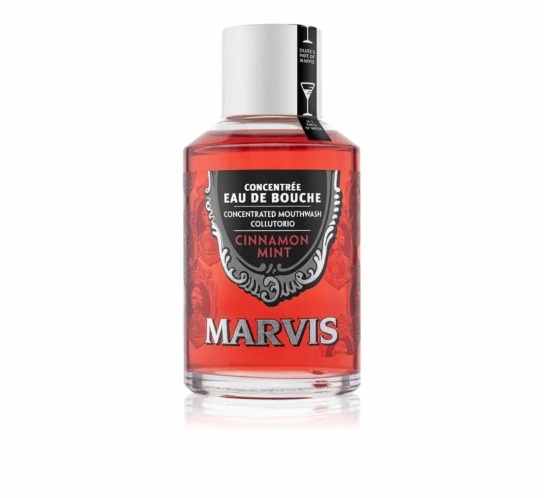 MARVIS® Cynamon miętowy koncentrat płynu do płukania jamy ustnej 120 ml I z cynamonem i miętą dla zaskakującego aromatu i trwałej świeżości