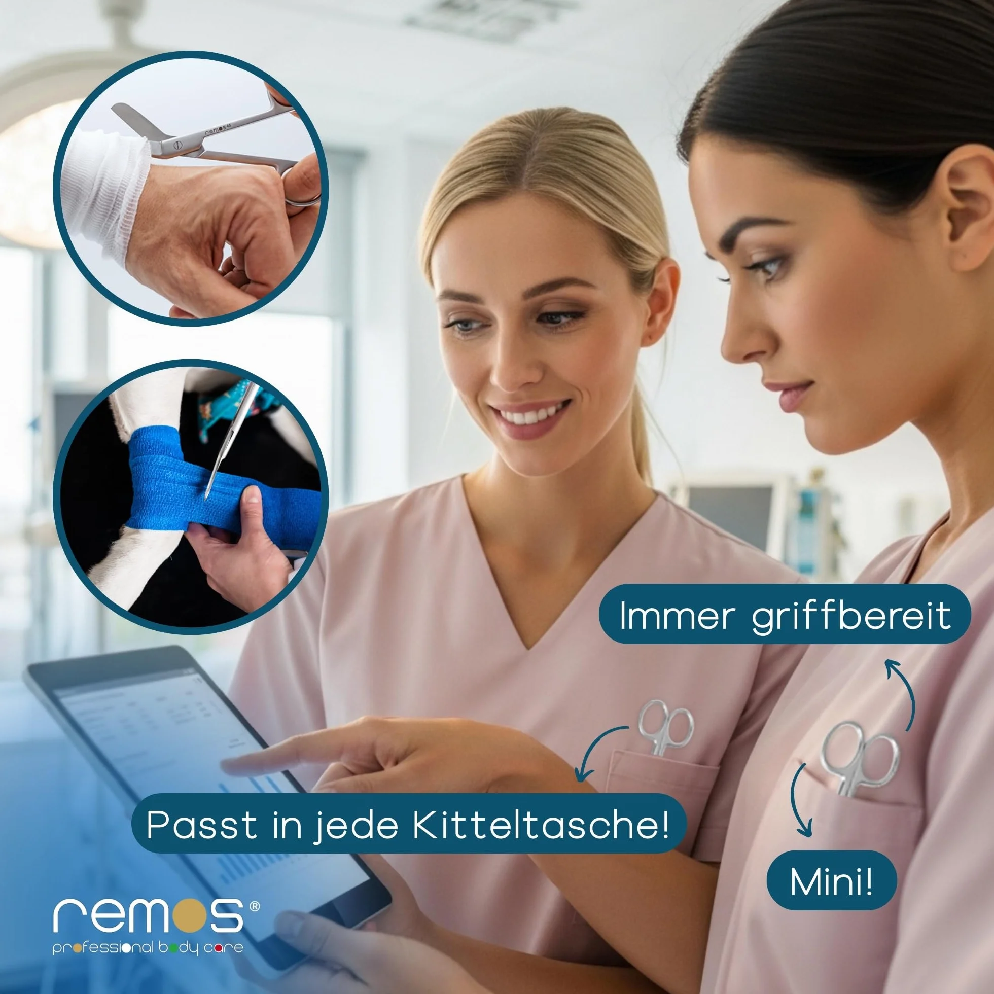 REMOS Nożyczki bandażowe ze stali nierdzewnej 10,5 cm Mini
