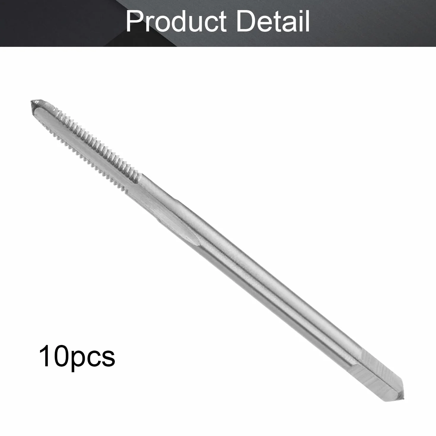 Utoolmart Kran metryczny M2,5 x 0,45 mm nachylenie H2 prawy ręczny gwint wtyczka HSS do maszyny do nawlekania wiertarki elektrycznej DIY 10 szt