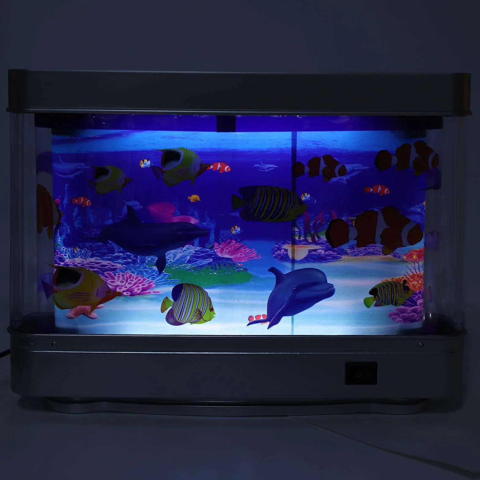 Sztuczne Akwarium z Ruchomymi Rybami LED Lampka Nocna dla Dzieci