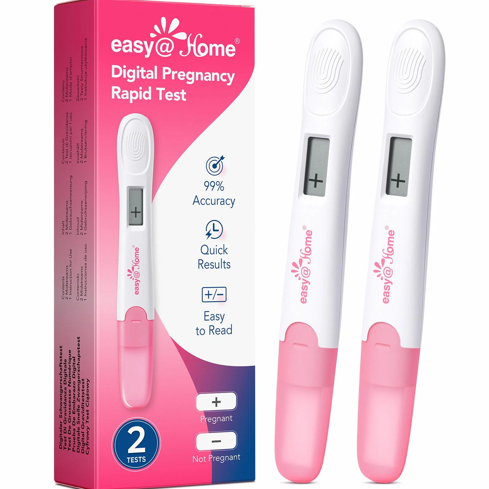 Test ciążowy Easy@Home (2 szt.) z aplikacją Premom