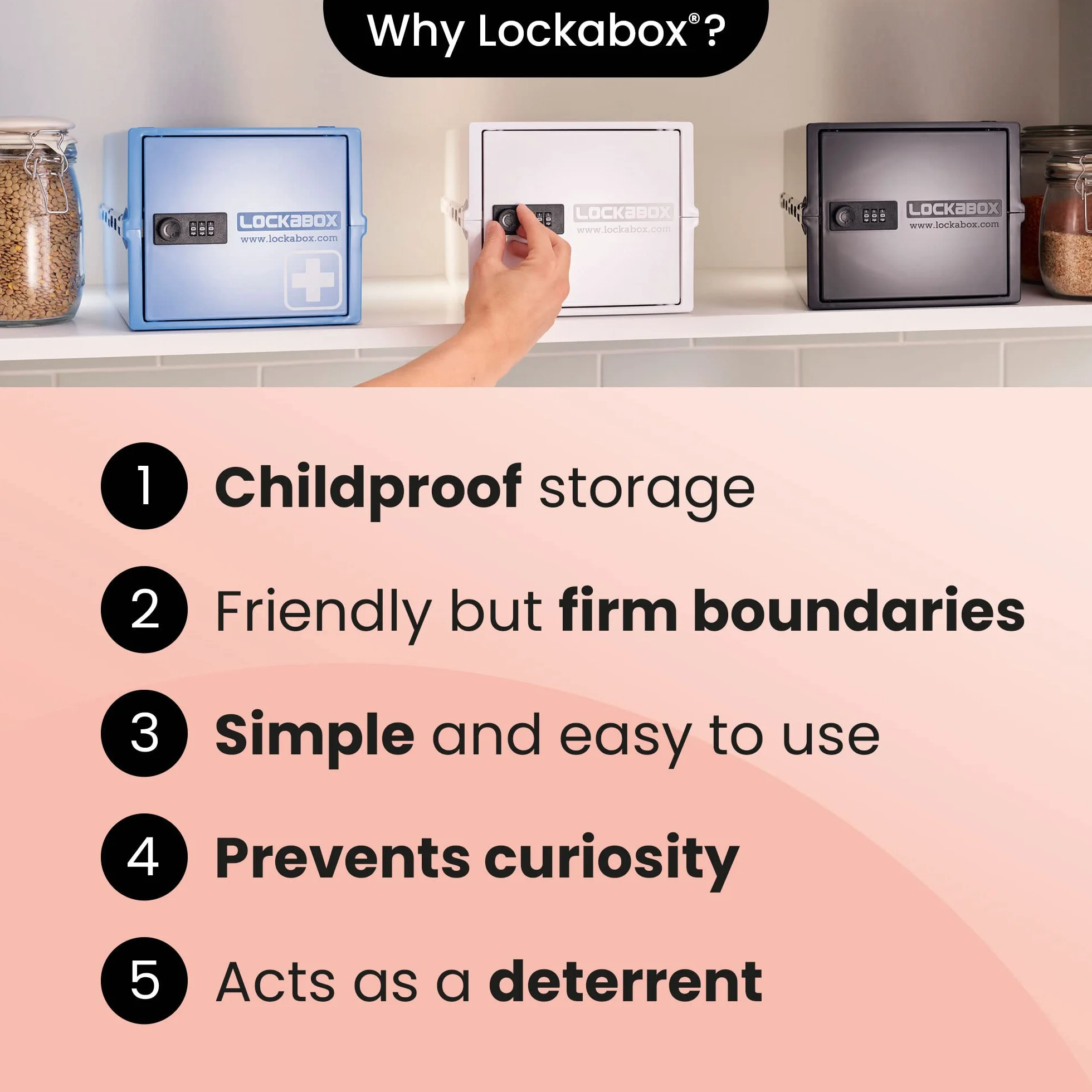 Lockabox One™ Kompaktowe zamykane pudełko do przechowywania żywności Opal White