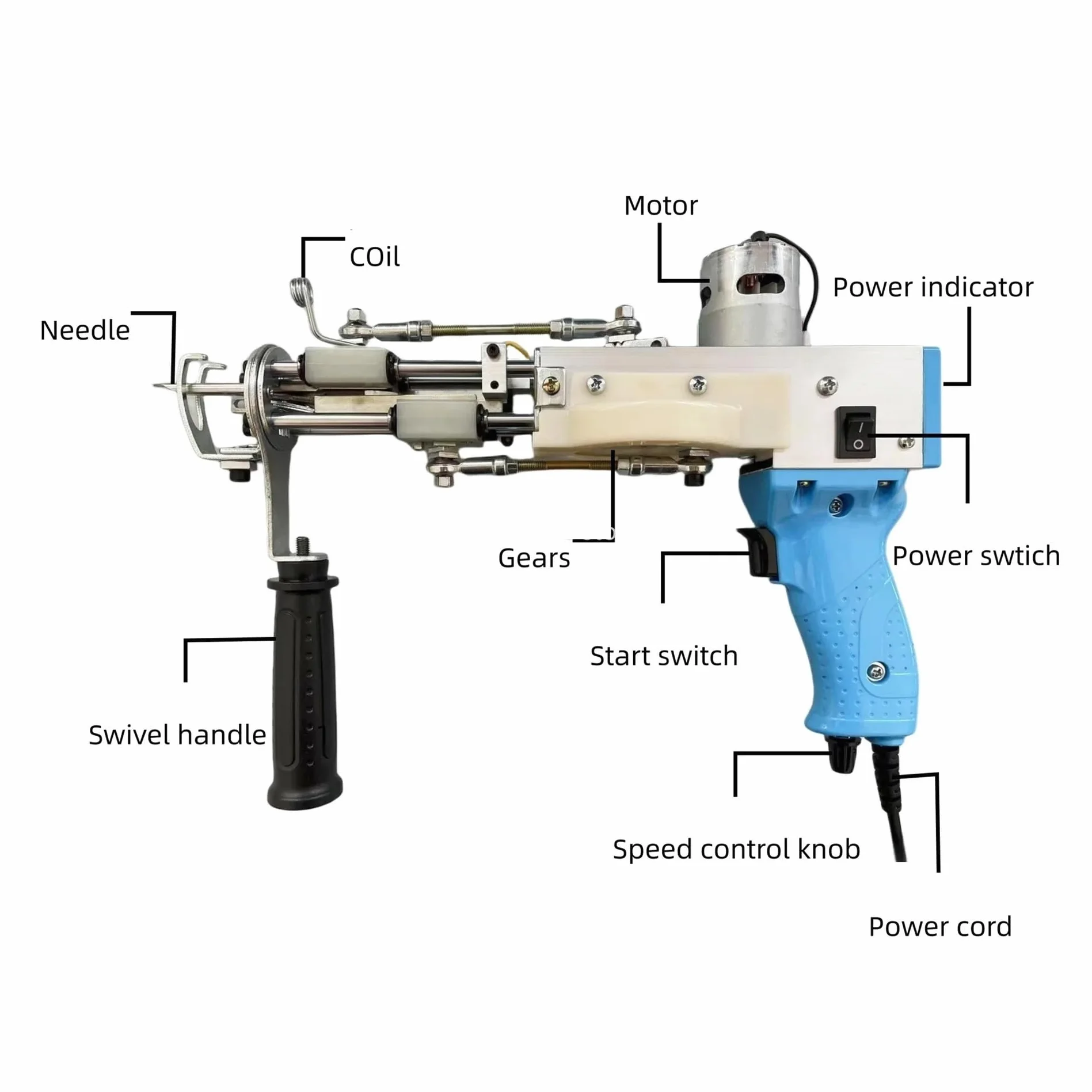 Pistolet Do Tuftingu Z Długim Włosiem 20-30 Mm, 35-45, Dywanów, Elektryczny, 2 W 1 Ciętym I Pętelką Bezpieczny I łAtwy W UżYciu(35-45mm)