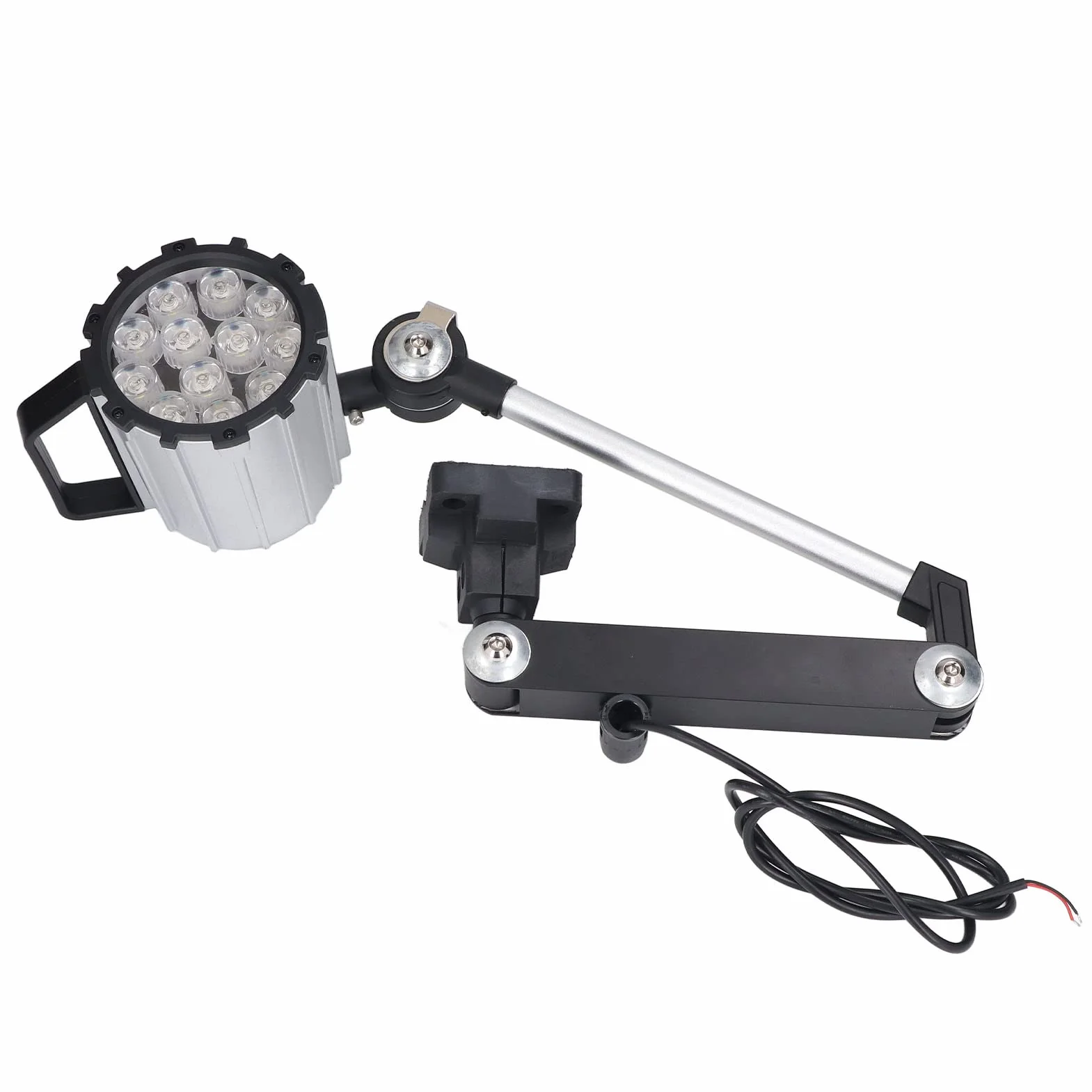Annadue Robocza LED do Maszyny 12W 24V Składane, Regulowane Długie ramię do Warsztatu Tokarskiego CNC, Stop Aluminium IP67, Białe światło 80+ CRI
