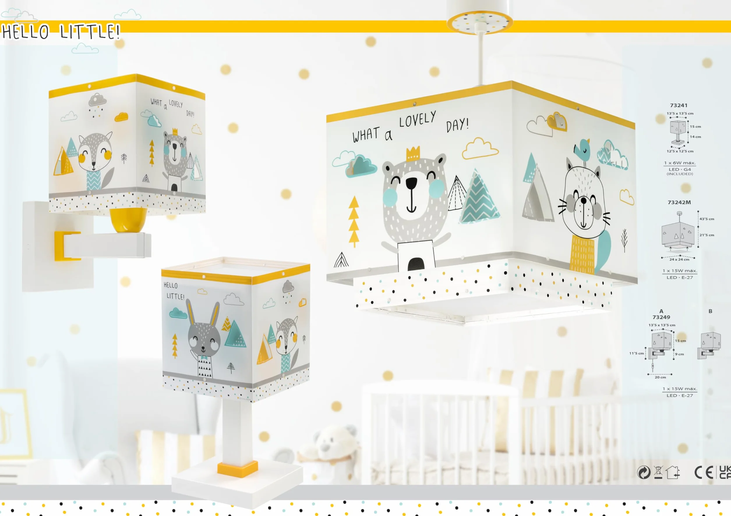 Dziecięcy kinkiet Dalber Hello Little Animals, 73249