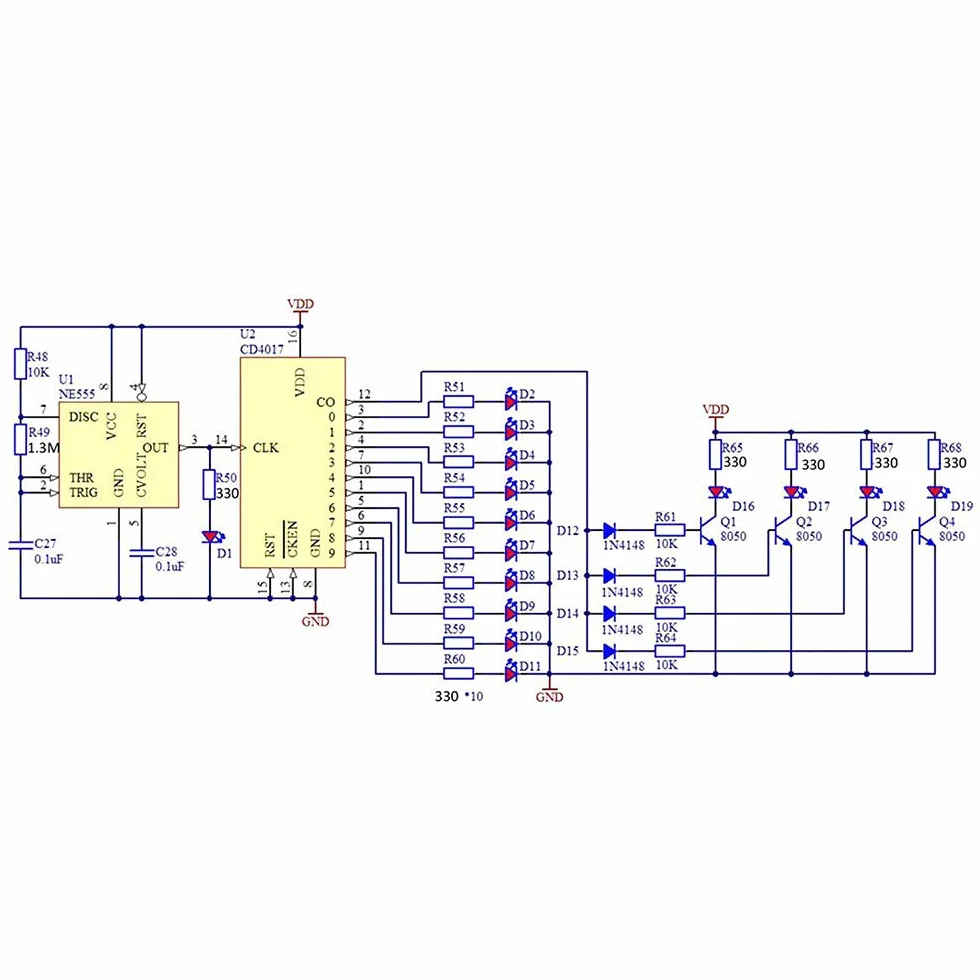 SMD zestaw do ćwiczeń lutowania DIY SMD SMT komponenty CD4017 obrotowy NE555 - ćwiczenia lutowania deska do ćwiczeń DIY