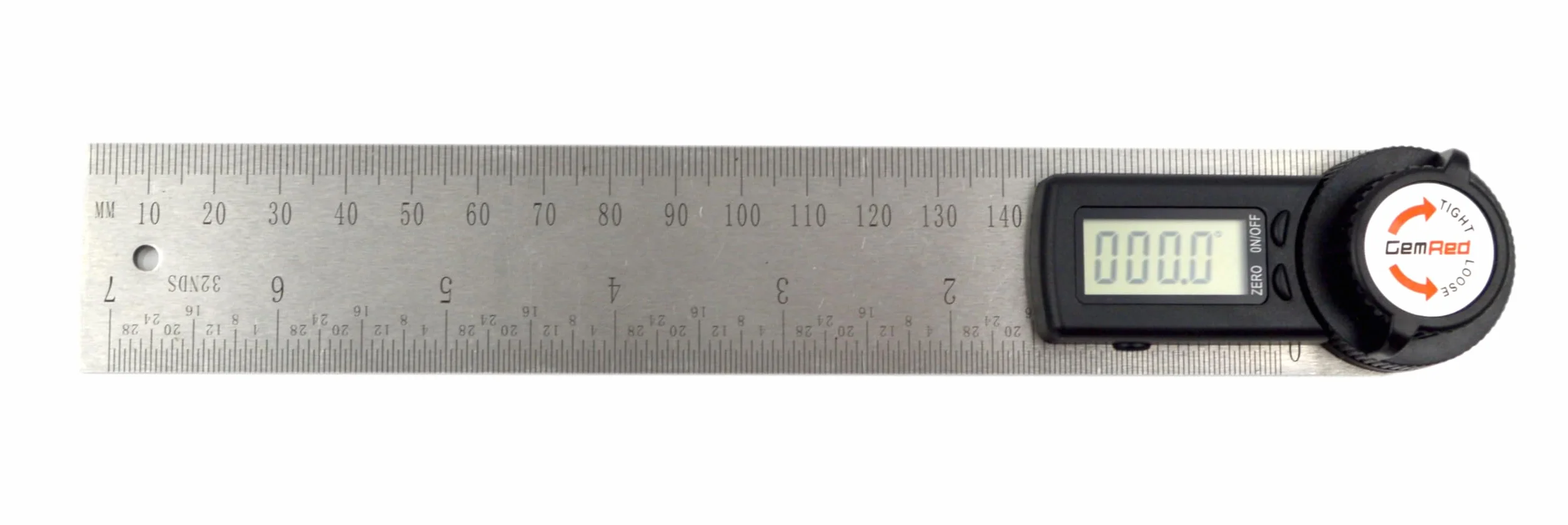 GemRed Cyfrowy kątomierz 200 mm ze stali nierdzewnej z wyświetlaczem LCD