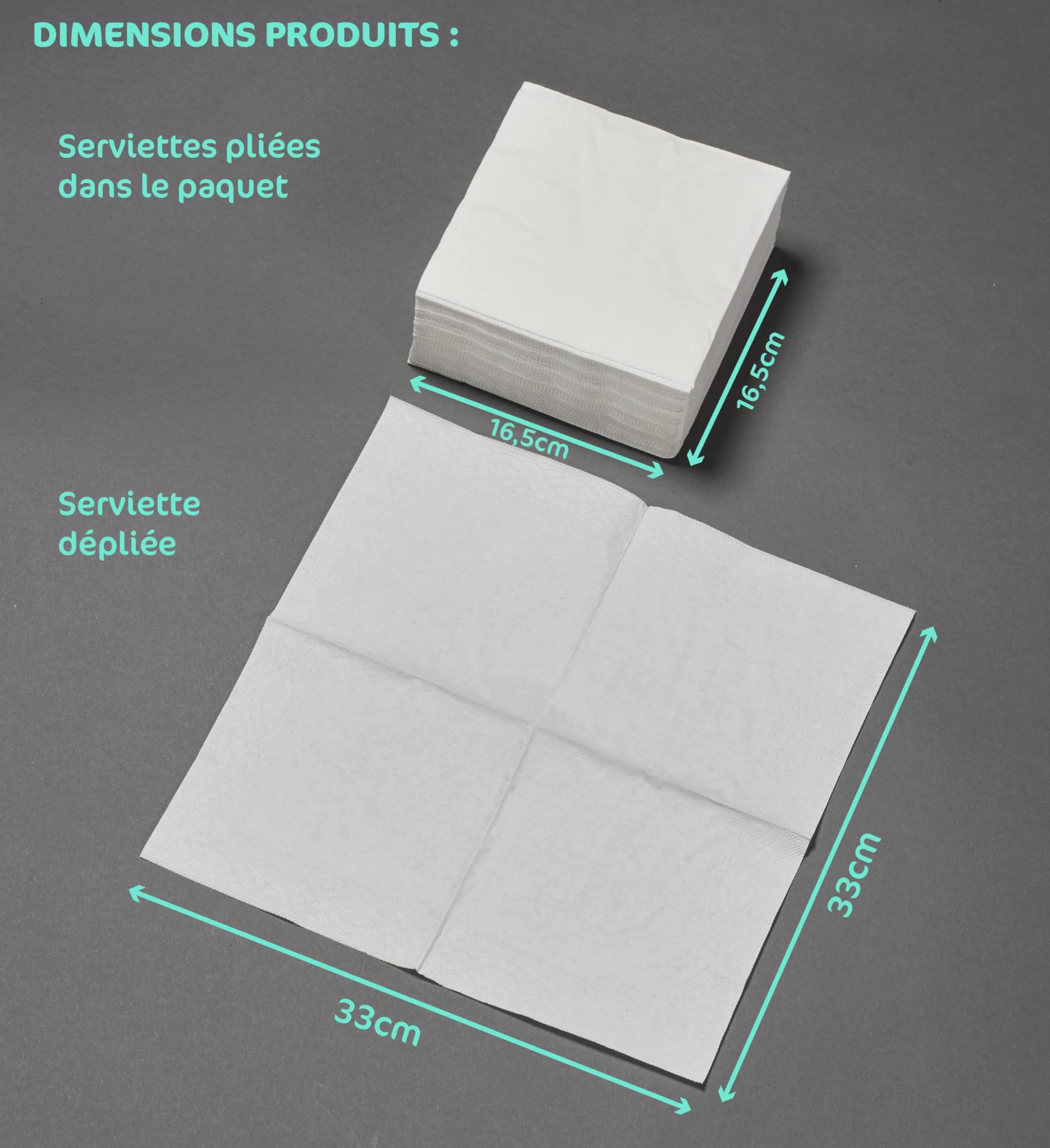 50 serwetek FSC® 2-warstwowy czerwony watowany - 33x33cm