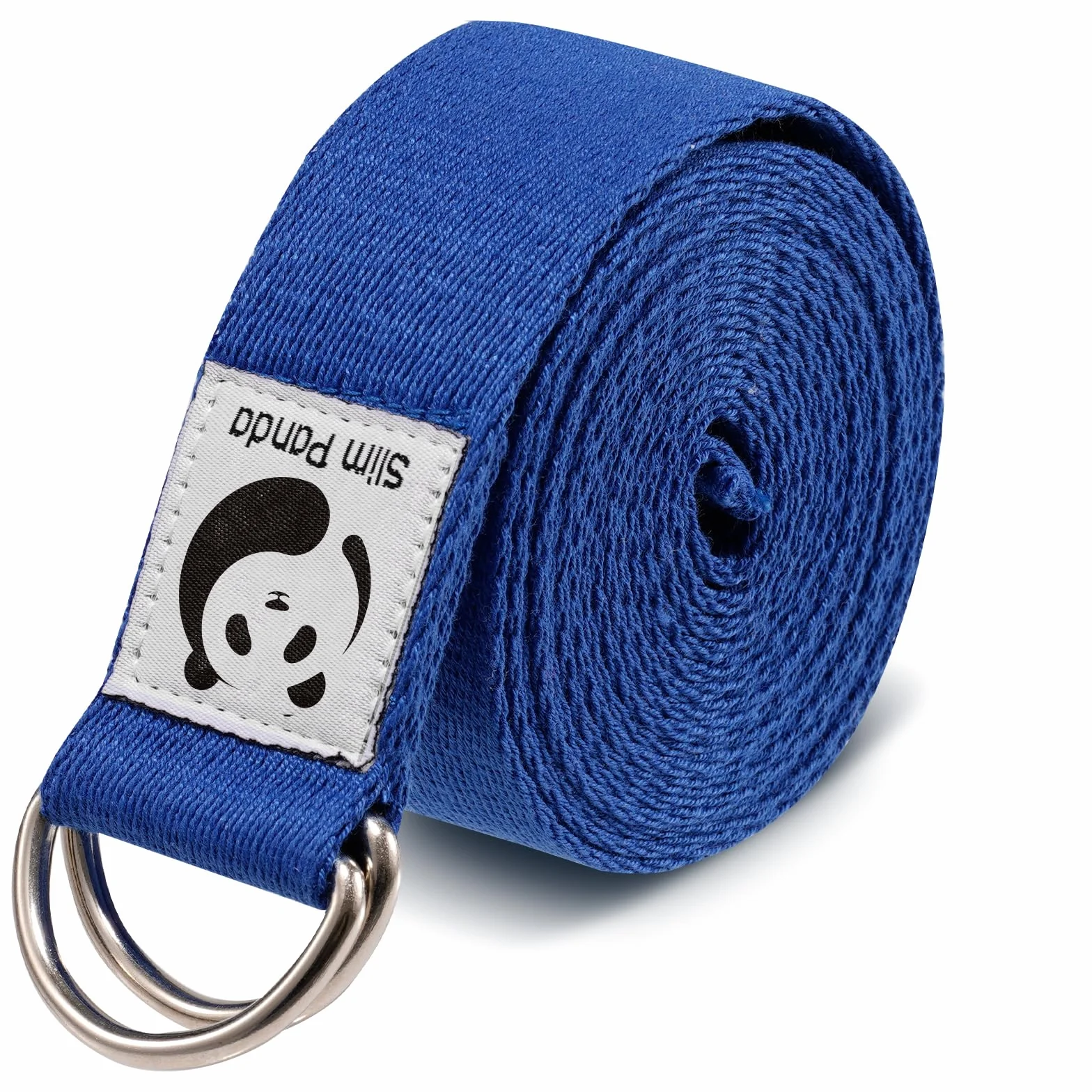 Slim Panda Pasek do jogi z bawełny, praktyczny pasek do jogi do rozciągania i fitnessu, taśma do jogi z przesuwaną klamrą z metalu, dla początkujących i zaawansowanych, wiele kolorów (180/250 cm