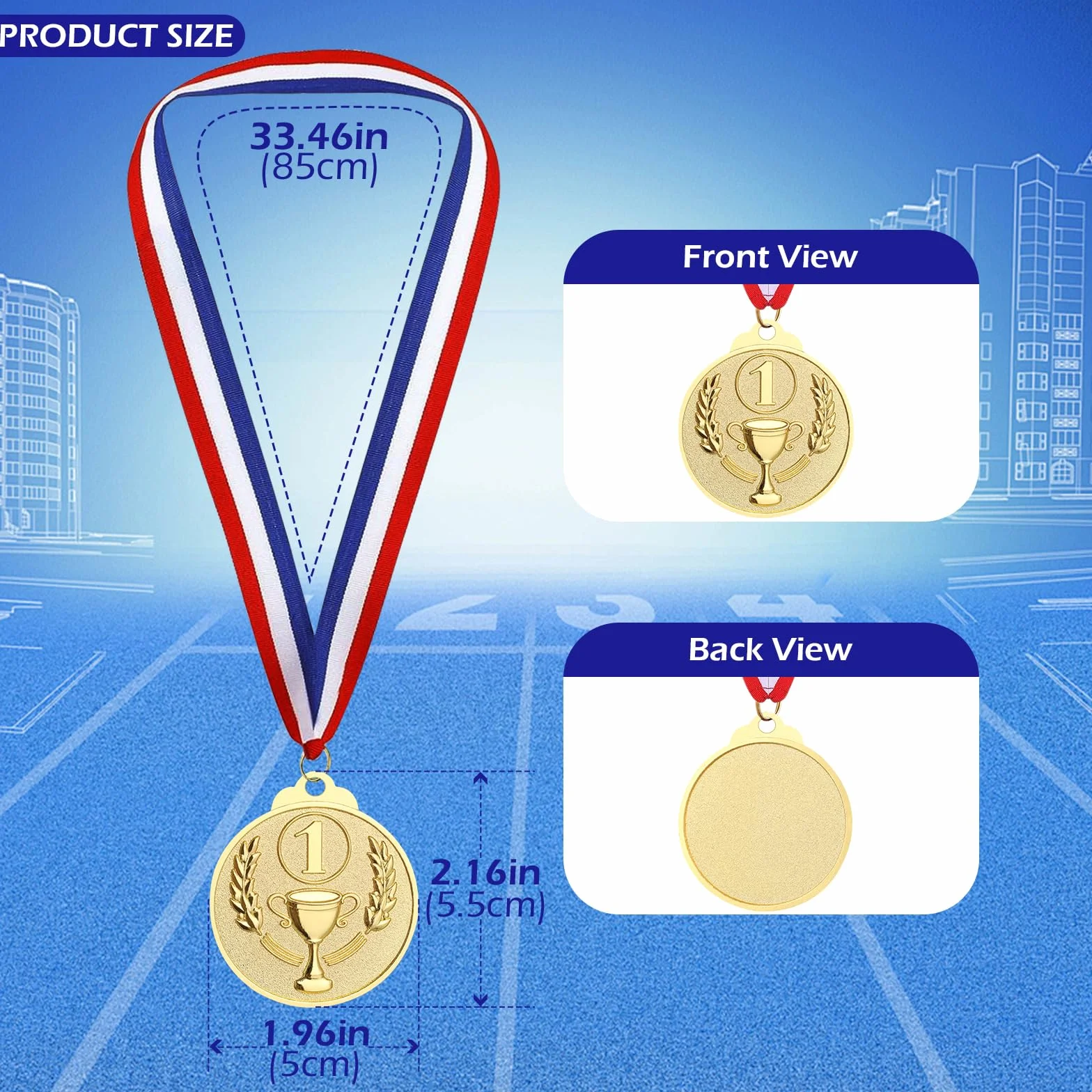 Hianjoo 12-pak medali dla dzieci, złoty srebrny brązowy medal na dzień sportu nagrody na zawody gimnastyczne, prezenty imprezowe, dla dzieci i dorosłych