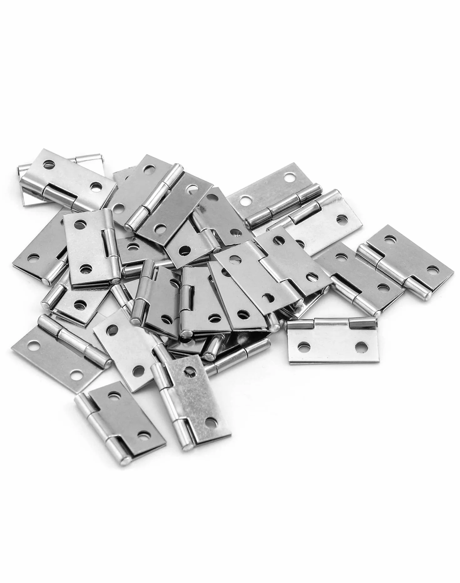 QWORK 40 Sztuk Mini zawias 25mm zawiasy do drzwi składanych małe zawiasy meblowe ze stali nierdzewnej z 160 śrubami do naprawy okien drzwi domowych