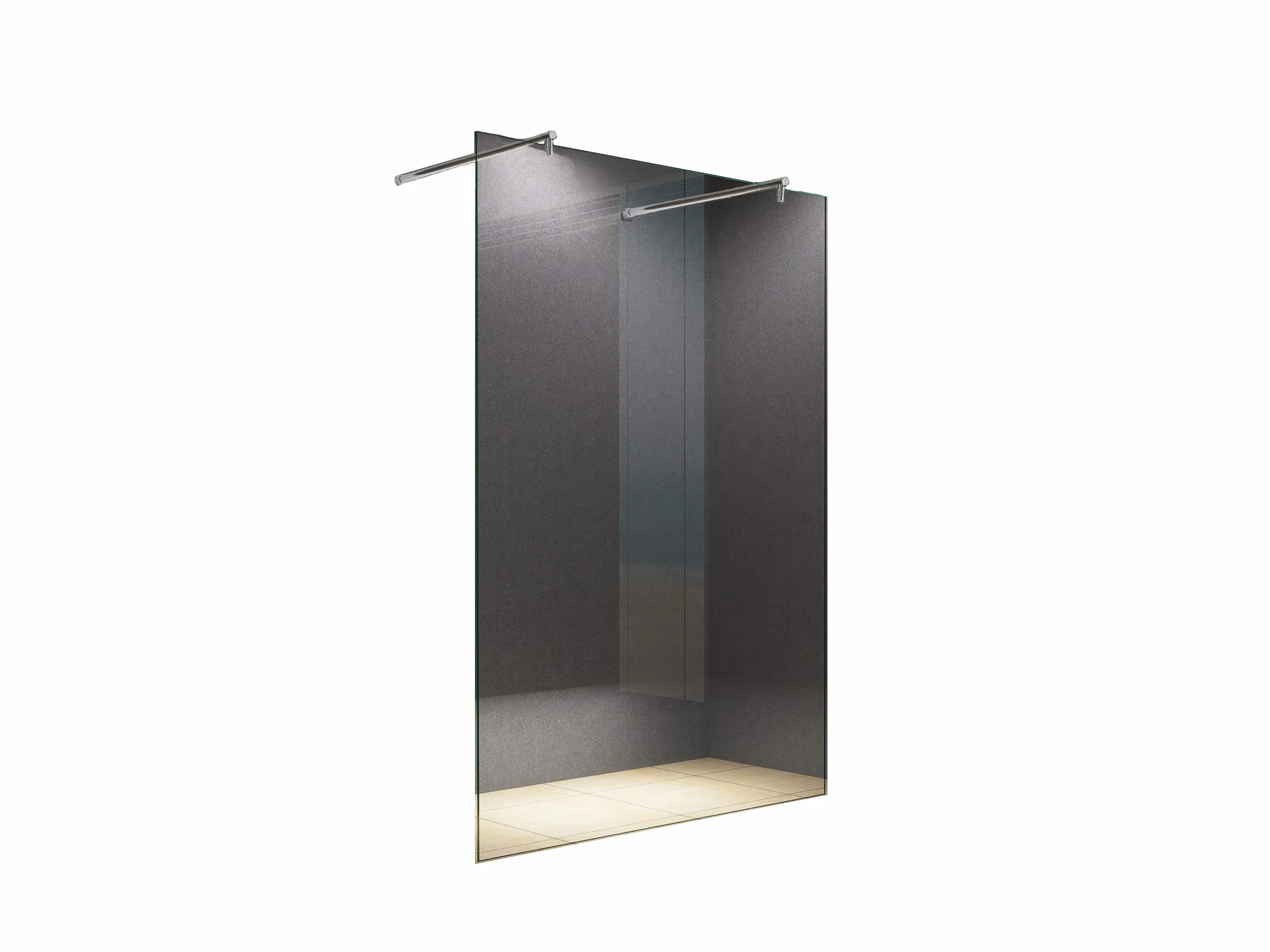 Shop [Typ-Lily] 10 mm walk w ściance prysznicowej - kabina prysznicowa - szkło ESG (80 x 200 cm szkło przezroczyste 2 x prostokątne uchwyty)