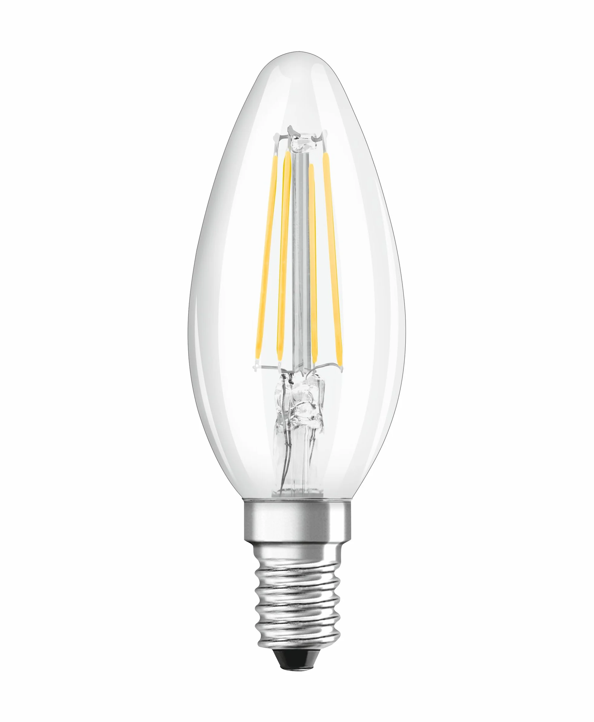 OSRAM Lampa LED | Trzonek: E14 | Ciepły biały | 2700 K | 4 W | przezroczysta | LED BASE CLASSIC B [Klasa efektywności energetycznej A++]