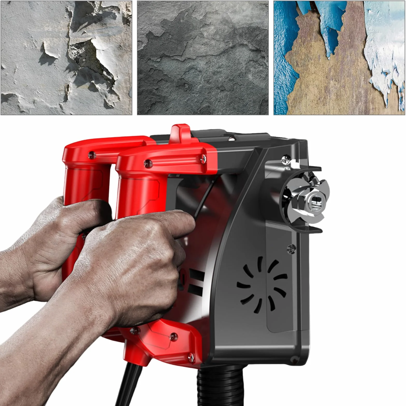Szlifierka do płyt gipsowo-kartonowych, 1200 W, szlifierka do betonu 1000-4000 obr./min, szlifierka do ścian i sufitów, 16 cm, w zestawie kabel zasilający 4 m do betonu, jastrychu i kleju do płytek