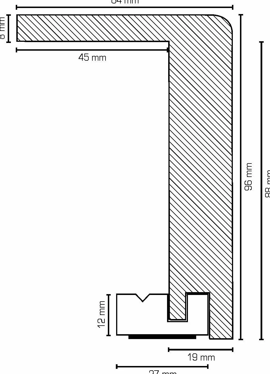 PROVISTON | Listwa osłaniająca rury grzewcze do 88 mm | MDF | 64 x 96 x 2500 mm | Zaokrąglona | Biała | Listwa przyścienna | Listwa przypodłogowa