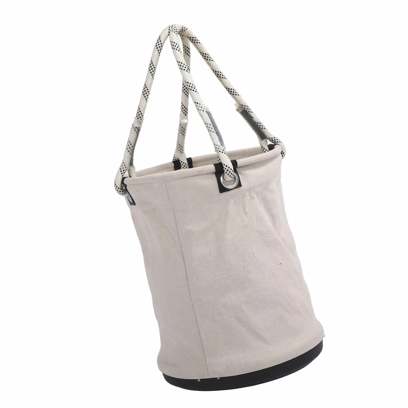 LICAEVEY Wiadro Płócienne 40x30 Cm, Obciążenie 30 Kg, Wytrzymały Organizer na Narzędzia z Plastikowym Dnem, Składany Schowek na budowę (WHITE)